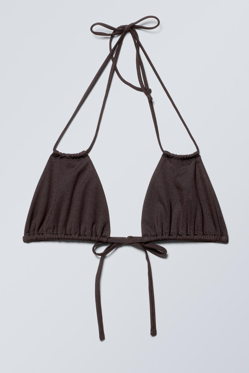 Breeze Tie Bikini Top Dark Brown Weekday Eu