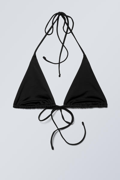 Strappy Triangle Bikini Top Black Weekday GB