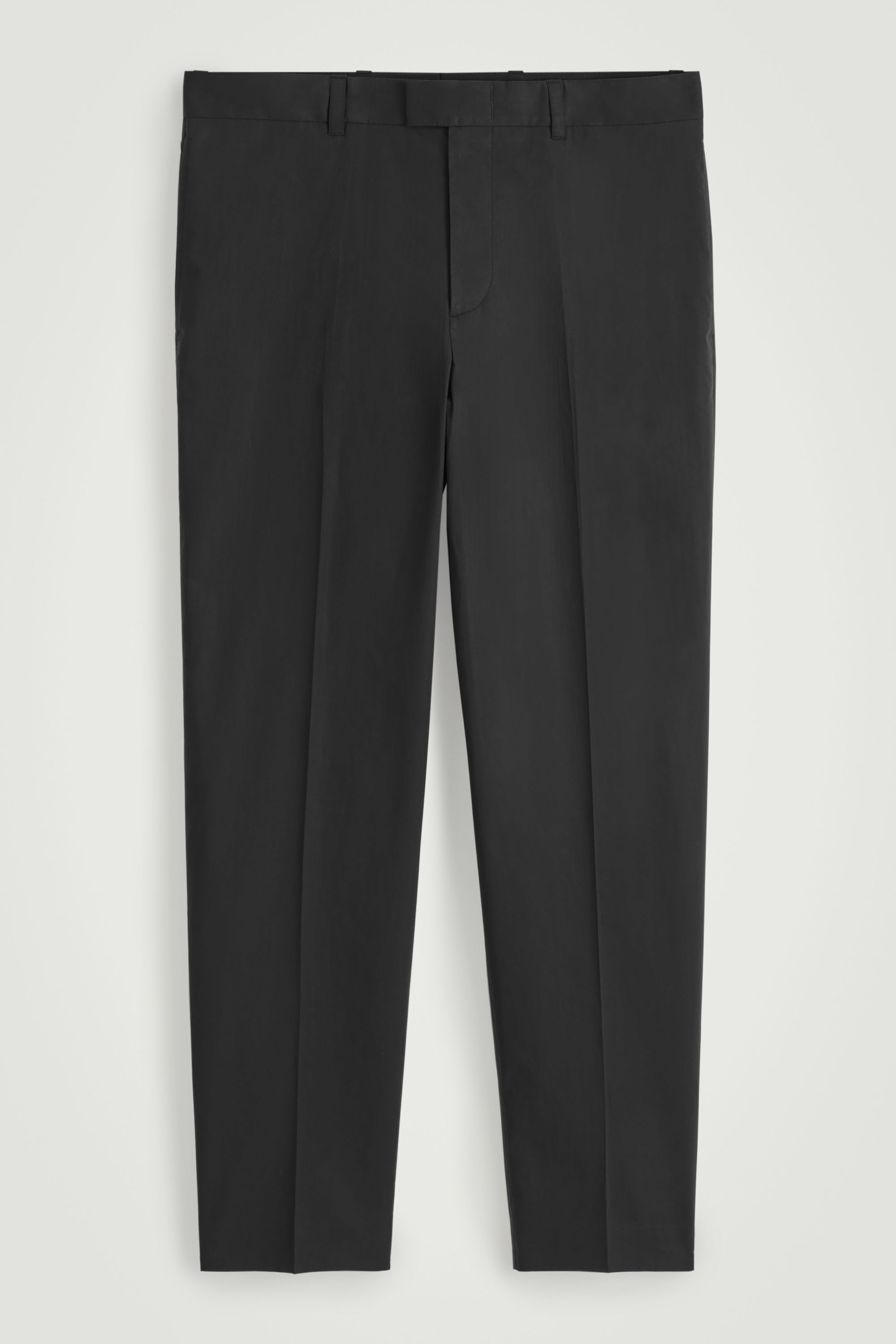 COTTON STRAIGHT-LEG PANTS - BLACK | COS
