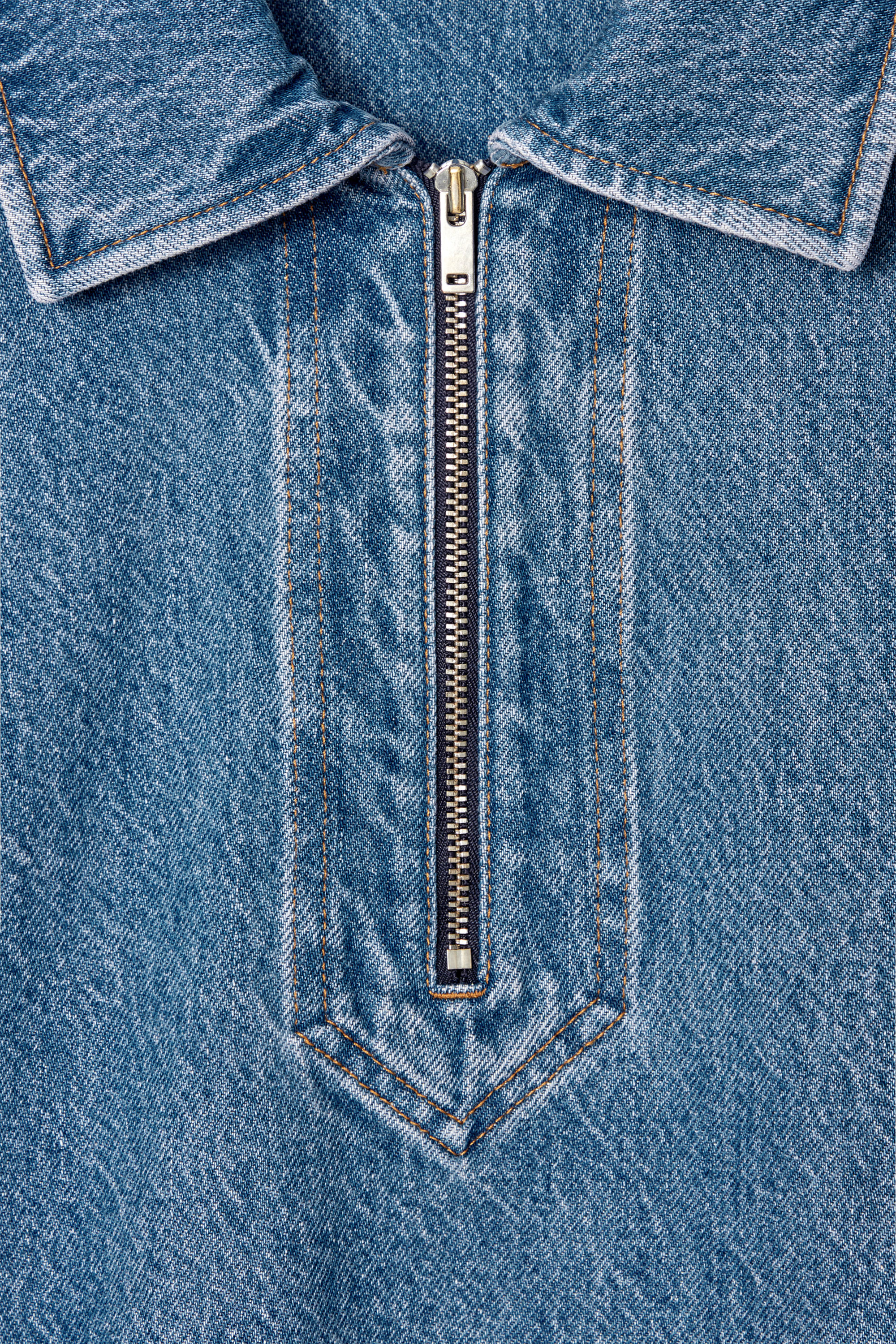 DENIM HALF-ZIP DRESS - BLUE | COS