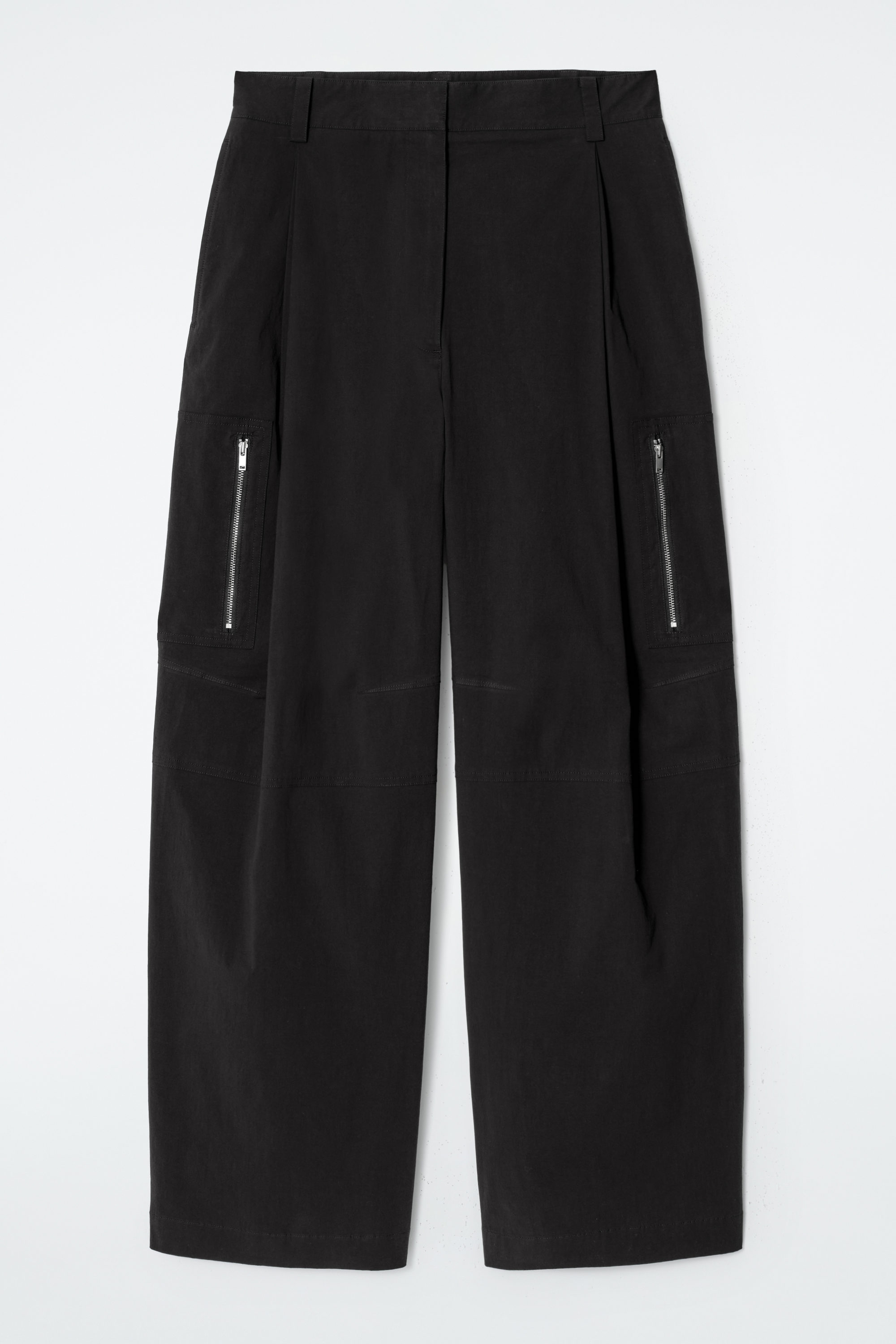 UTILITY BARREL-LEG CARGO TROUSERS - BLACK | COS
