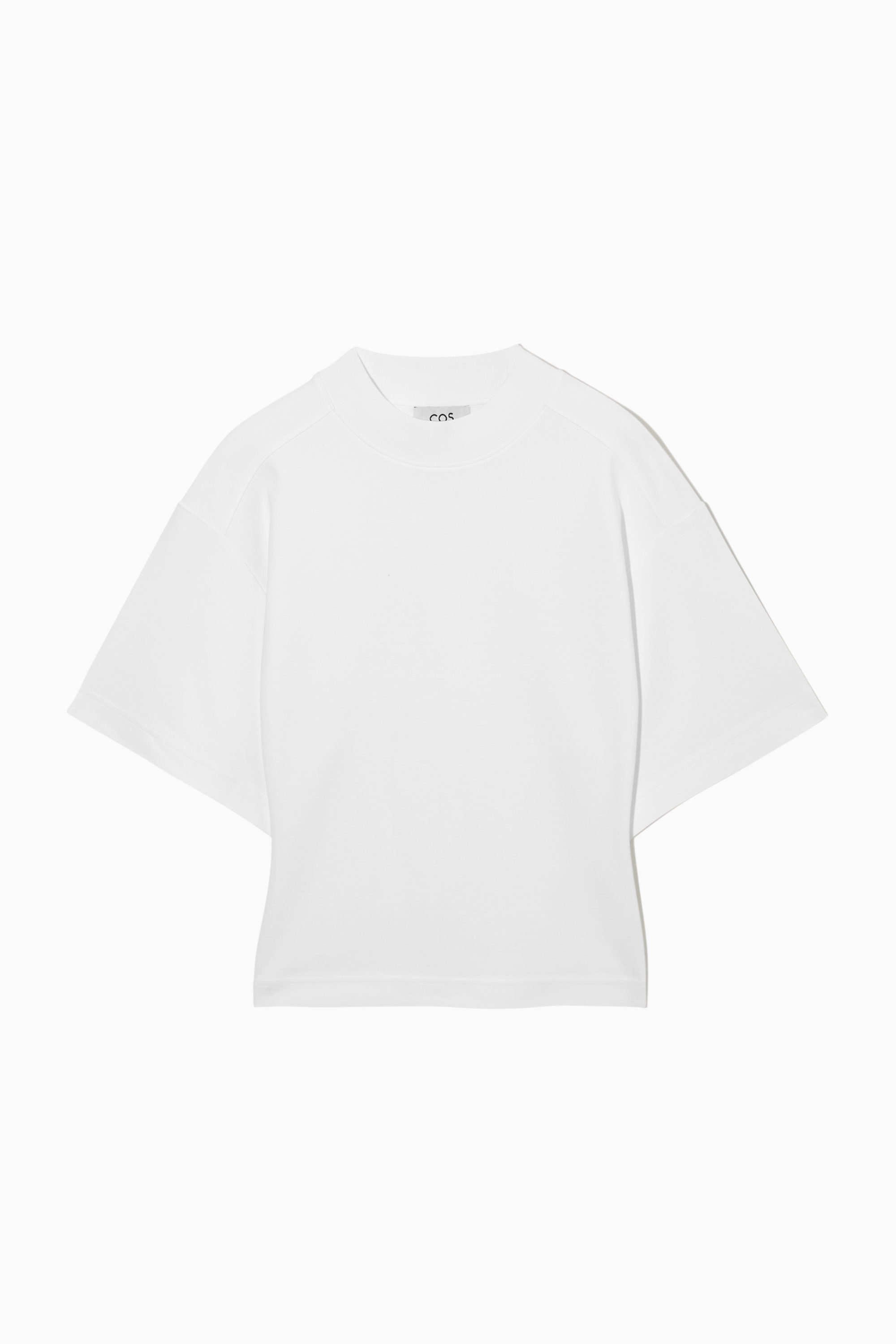 WAISTED MOCK-NECK T-SHIRT - OFF-WHITE | COS