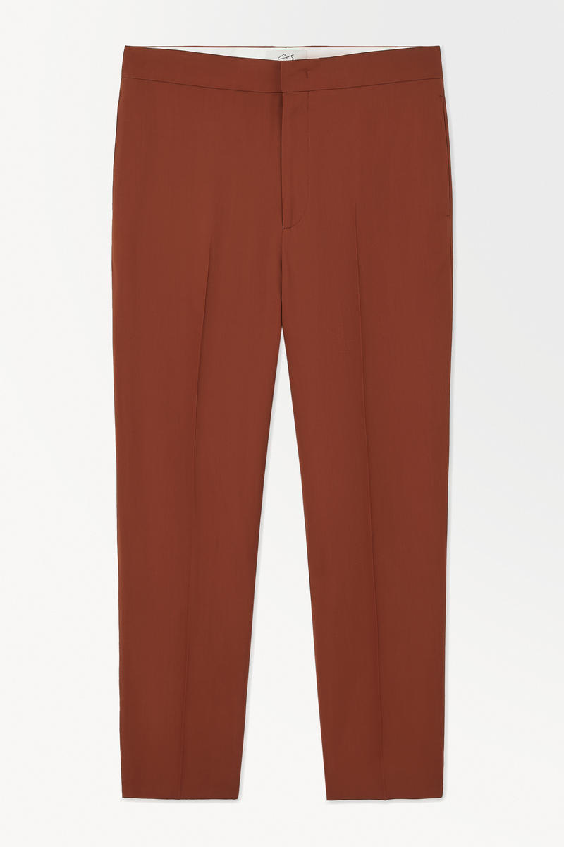 The Tapered Wool Twill Suit Trousers in Orange