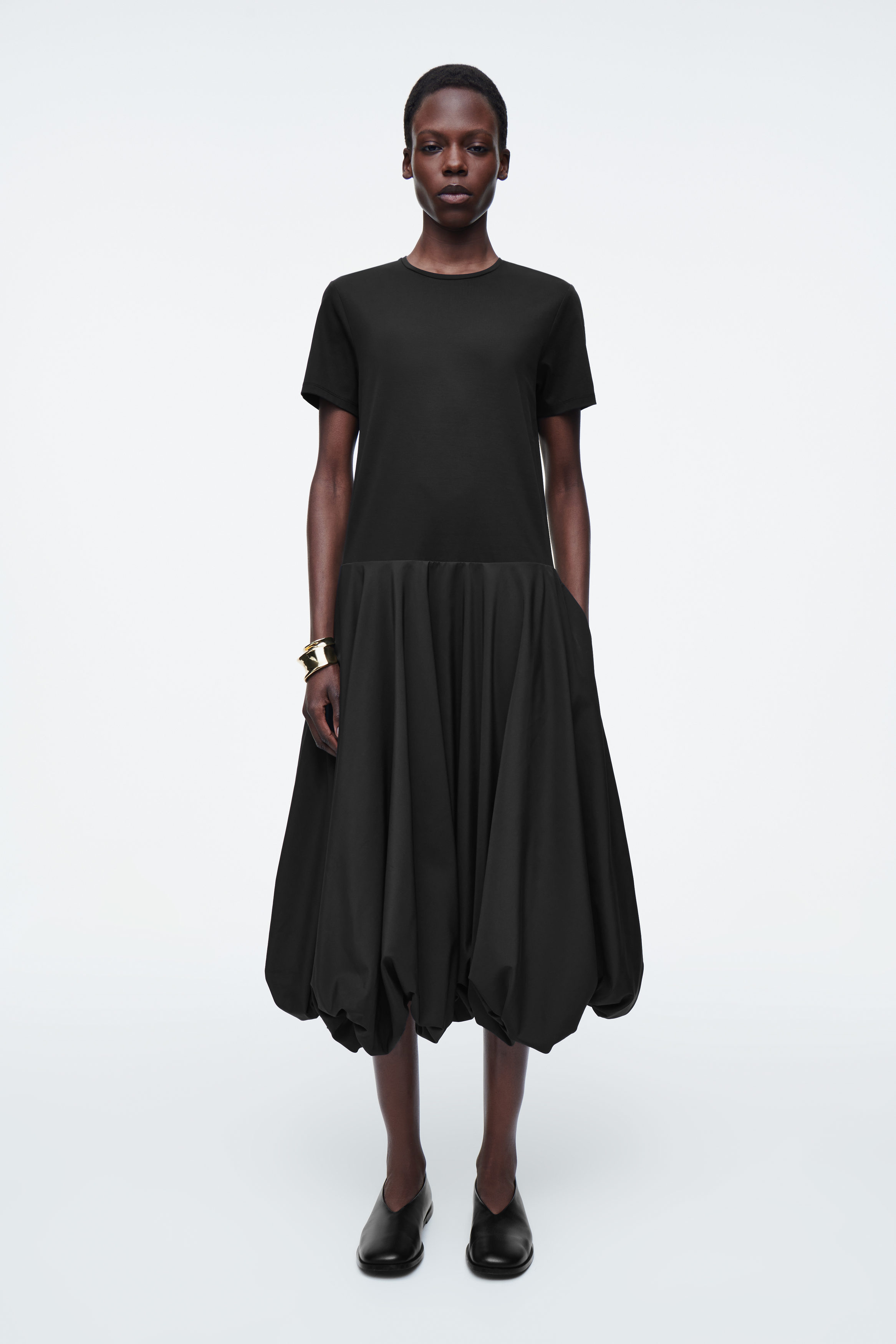 BALLOON-HEM T-SHIRT DRESS