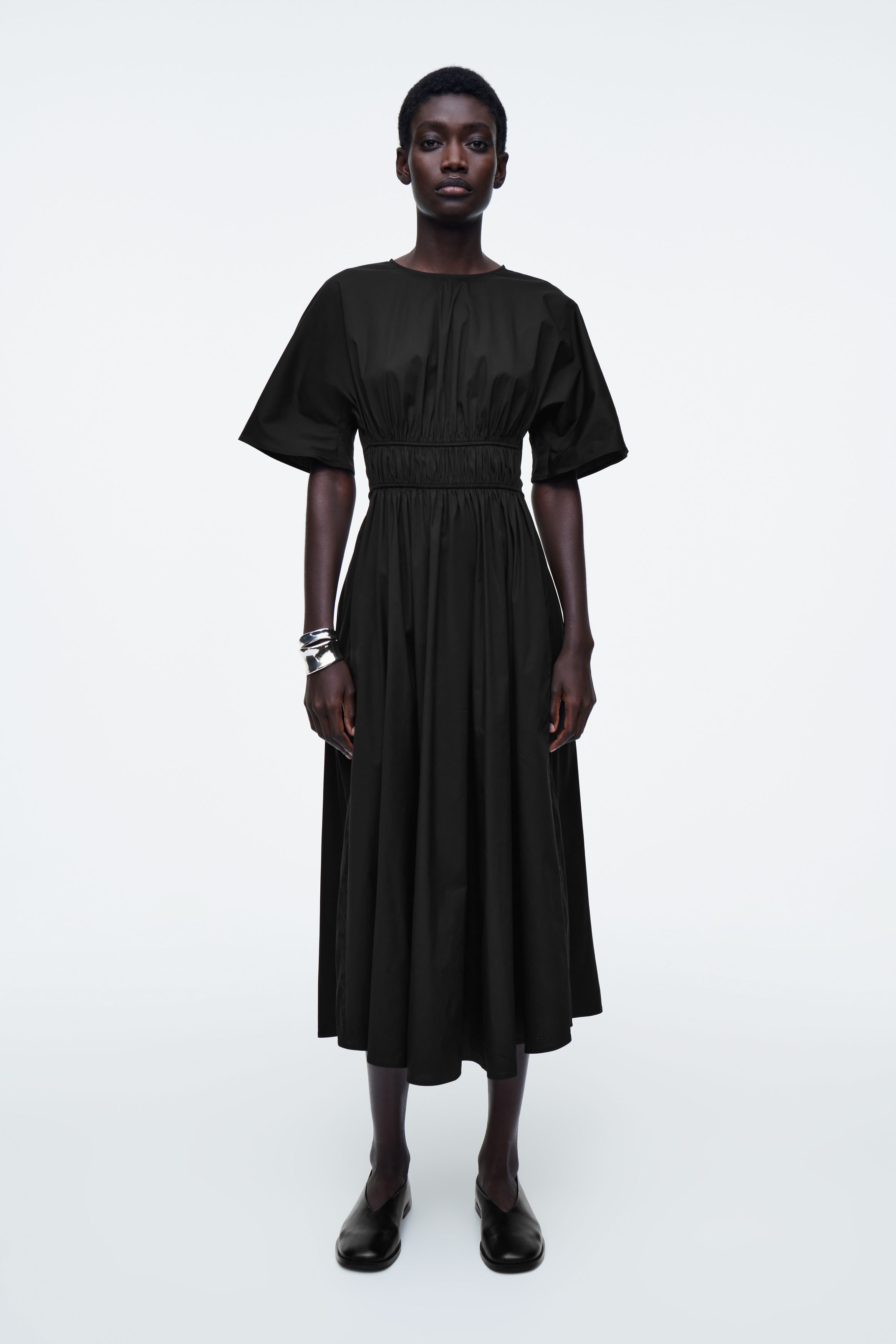 ★OPEN YY_TheOpen Product★ DECONSTRUCTED MIDI DRESS (BLACK) Black Midi Dress - Trumpet Midi Dress - Black Cocktail Dress