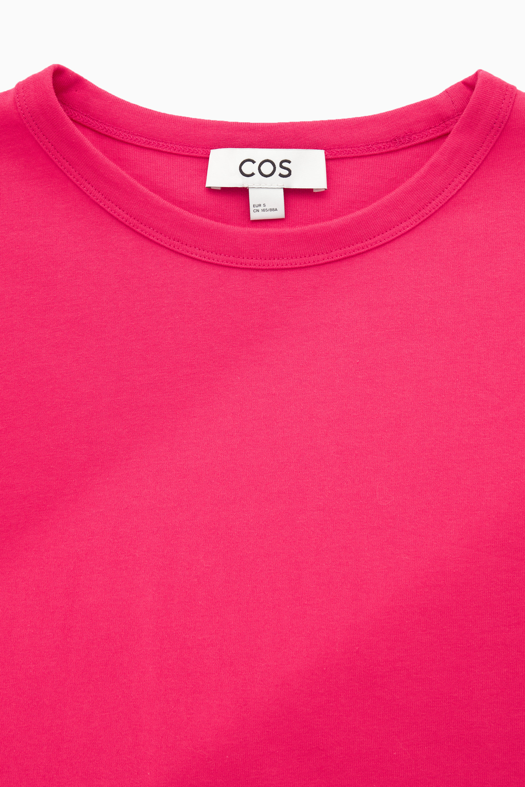 Boxy curved-hem t-shirt - BRIGHT PINK - women | COS AU