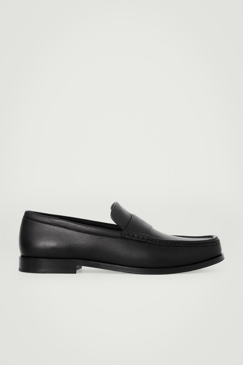 Ruched Leather Loafers