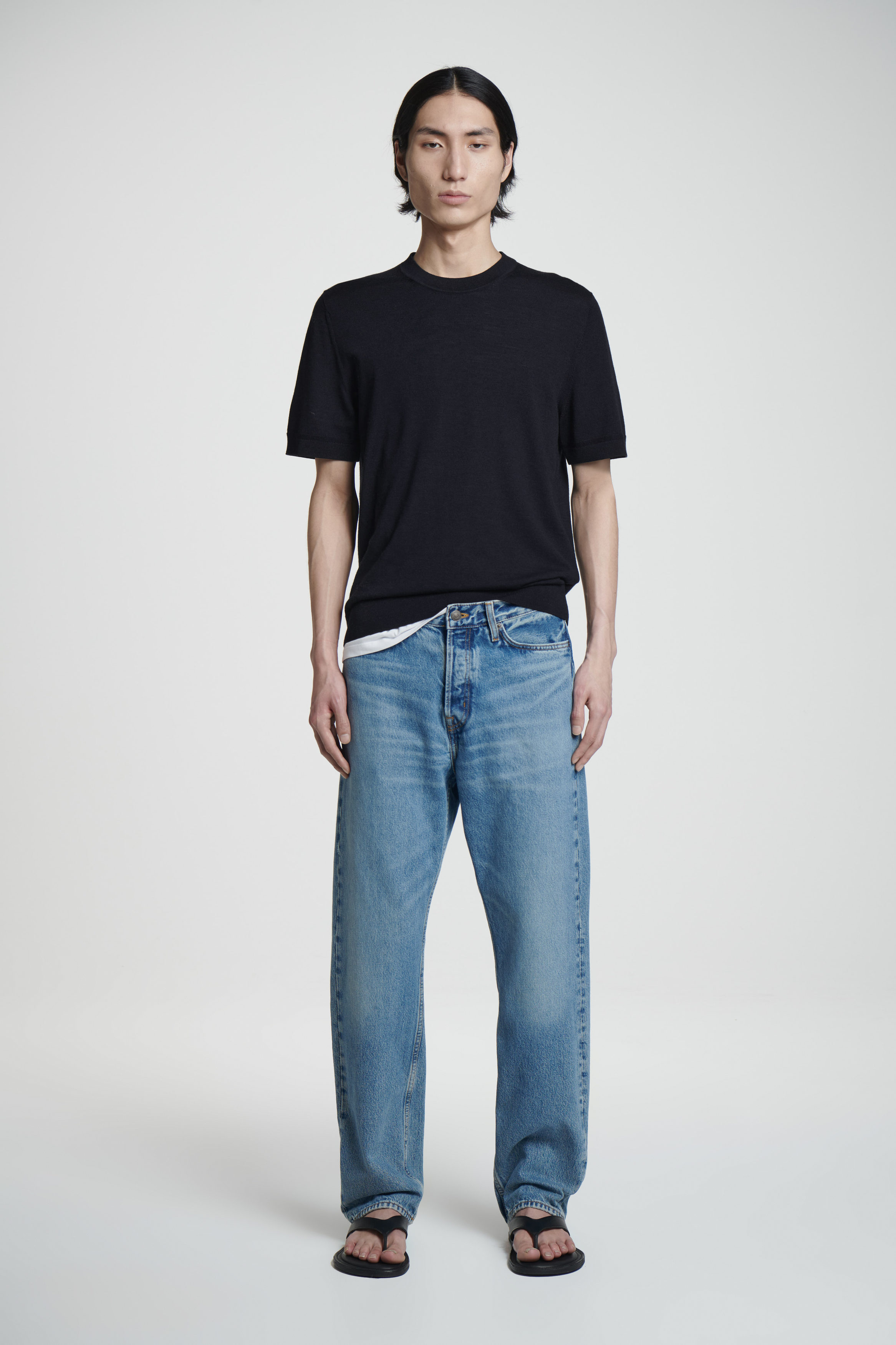 【サマー限定クーポン】【OPEN YY】CURVED JEANS SIGNATURE STRAIGHT-LEG JEANS - BLUE | COS