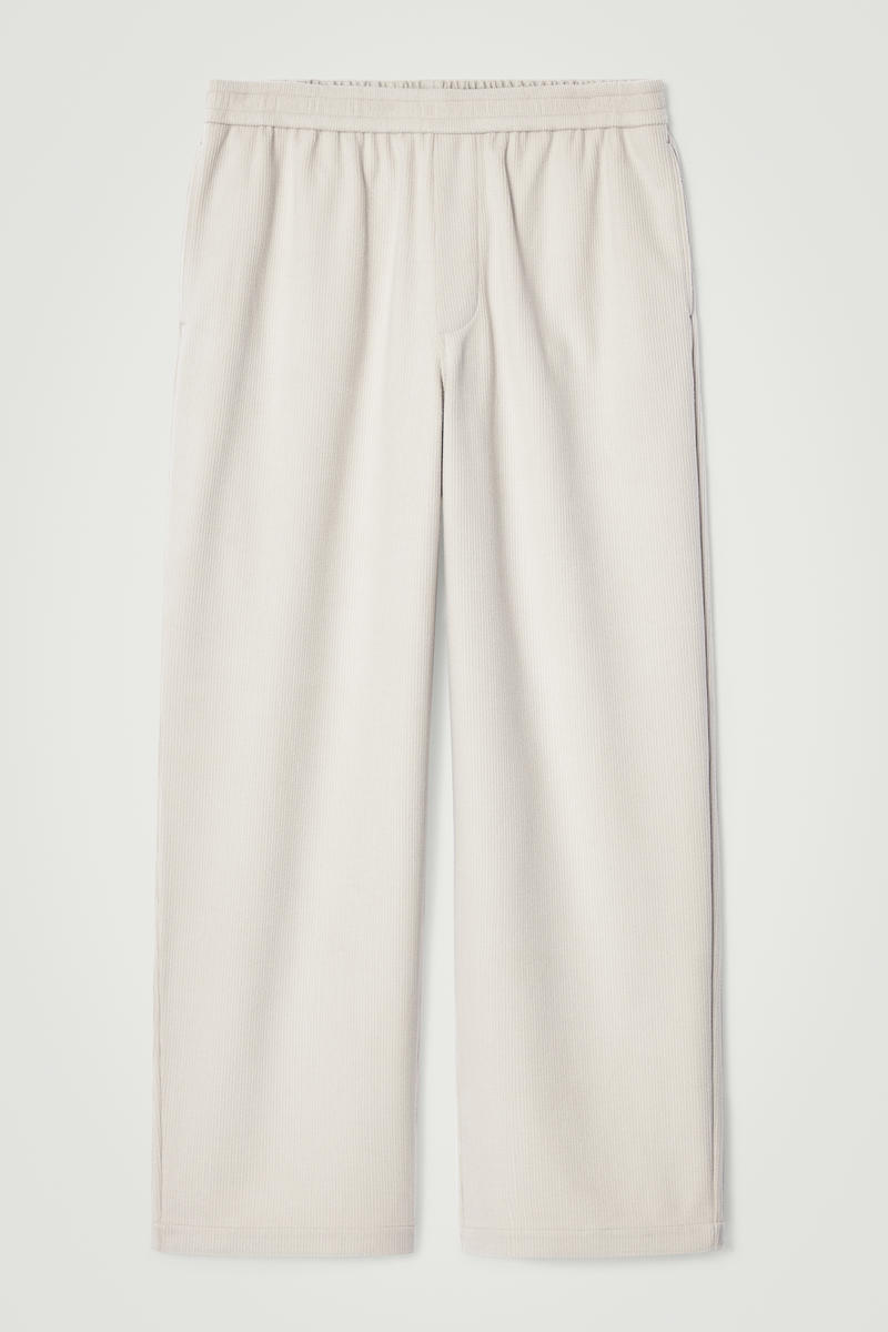 Elasticated Corduroy-Jersey Trousers