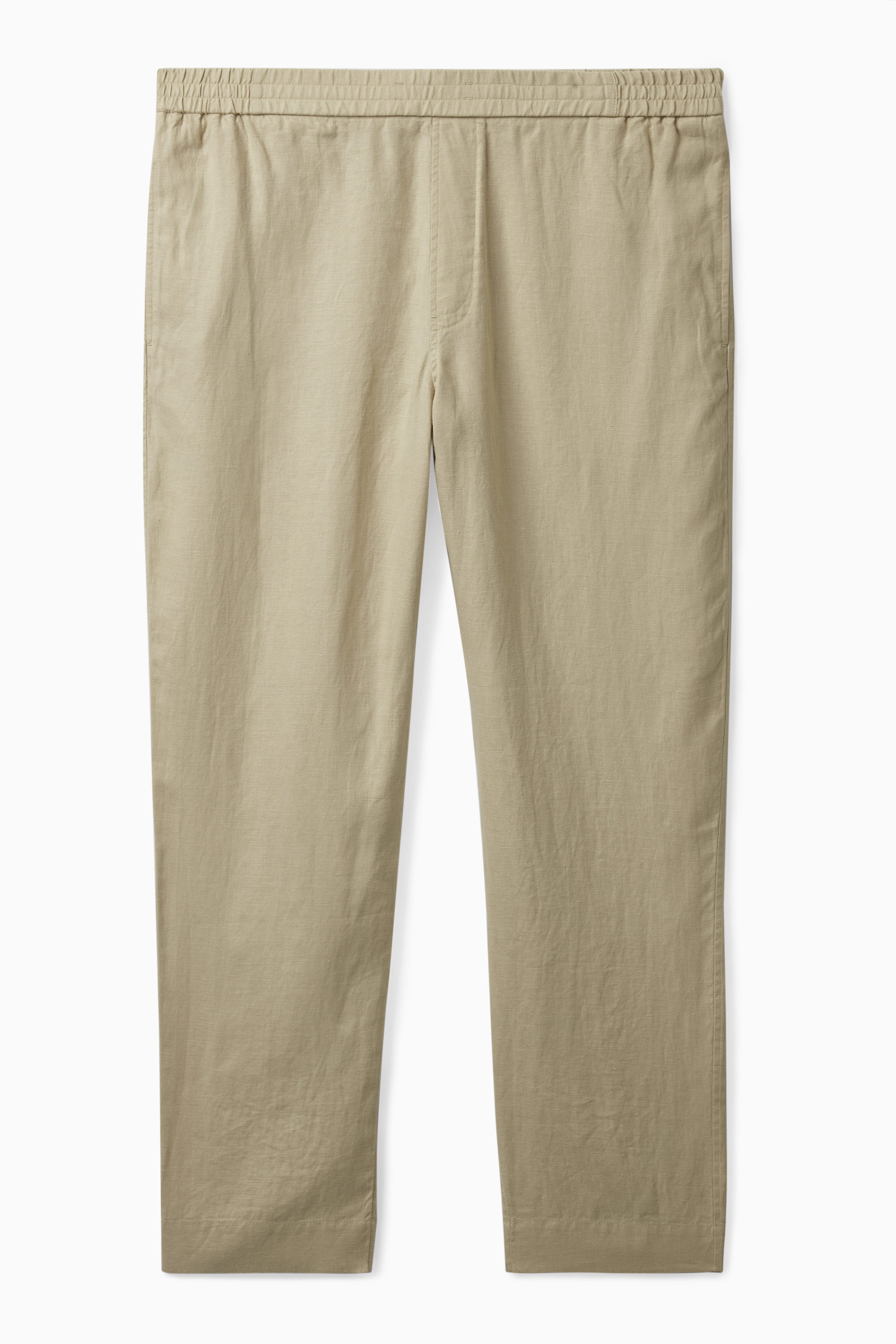 STRAIGHT-LEG HEMP TROUSERS - BEIGE | COS