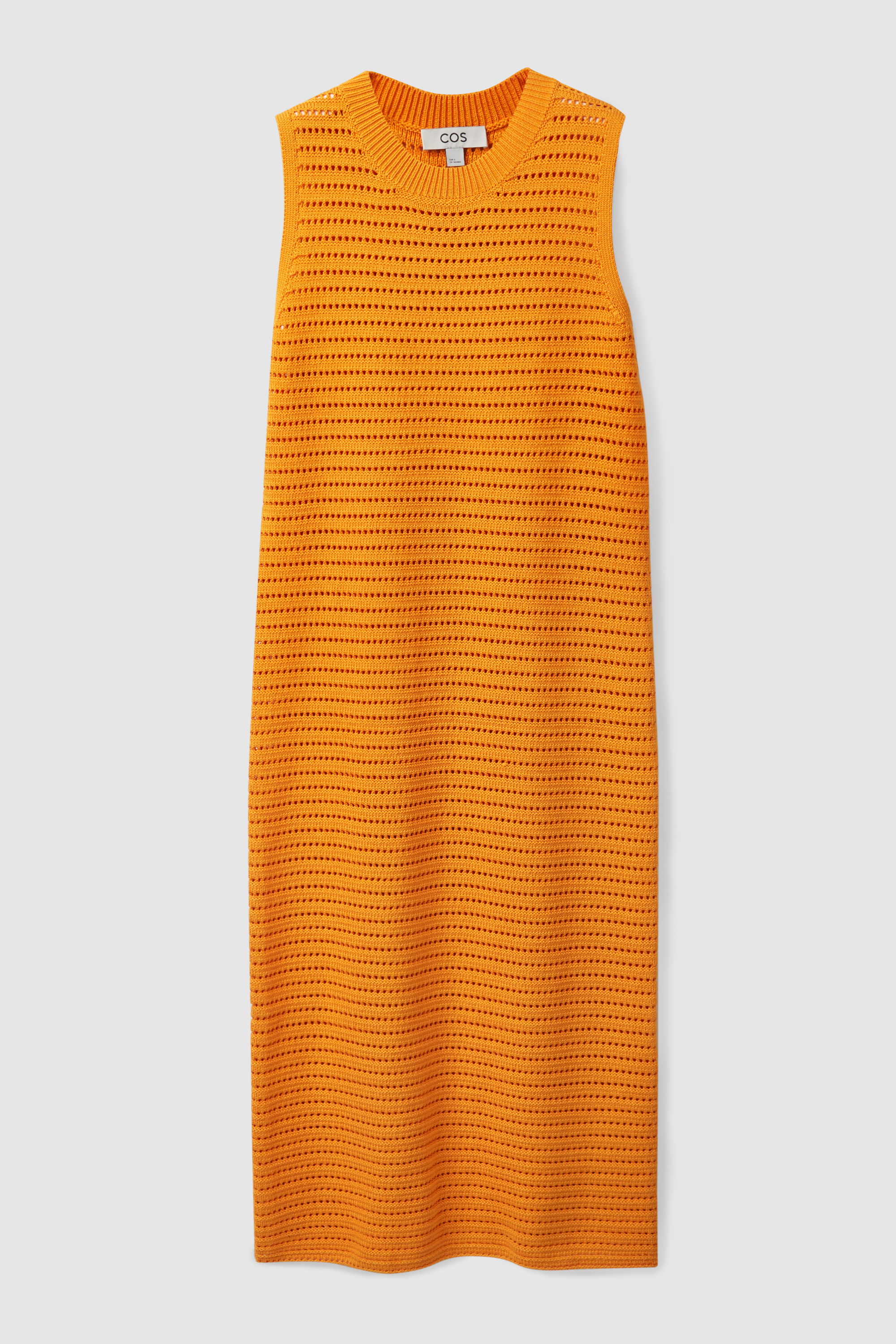 OPEN KNIT MIDI DRESS - ORANGE | COS