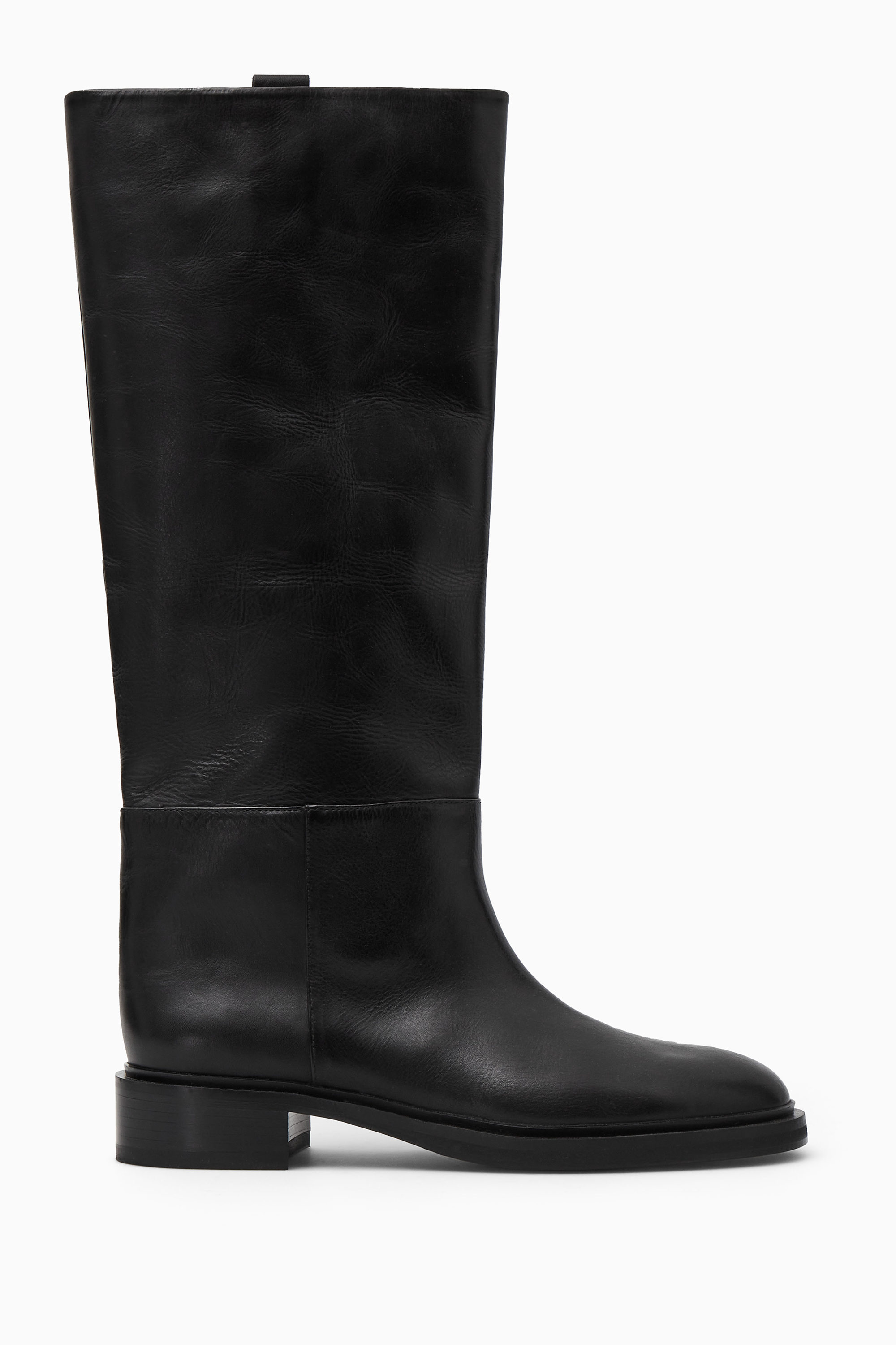 COS Leather Biker Boots in BLACK | endource