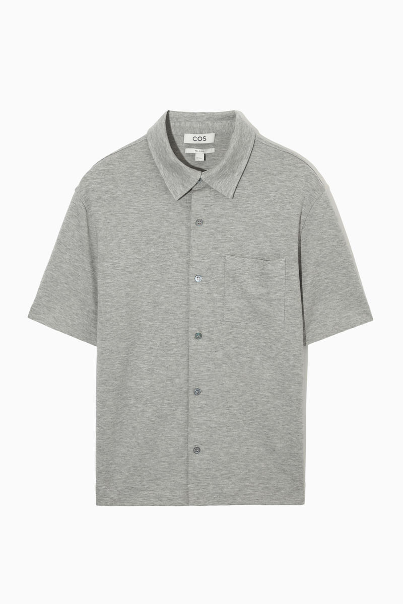 Relaxed Jersey Short-Sleeved Shirt in Grey