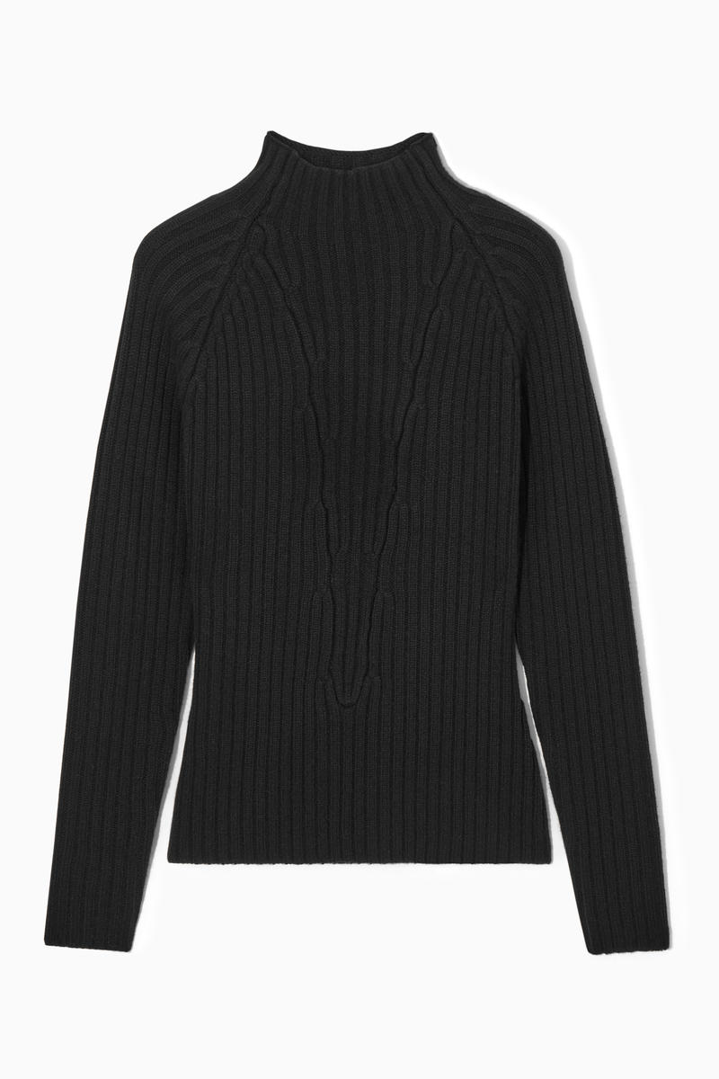 Ribbed Pure Cashmere Turtleneck Jumper