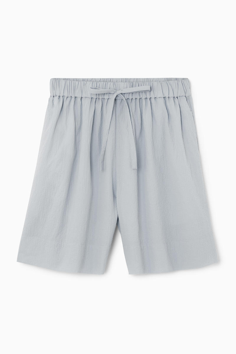 Seersucker Drawstring Shorts