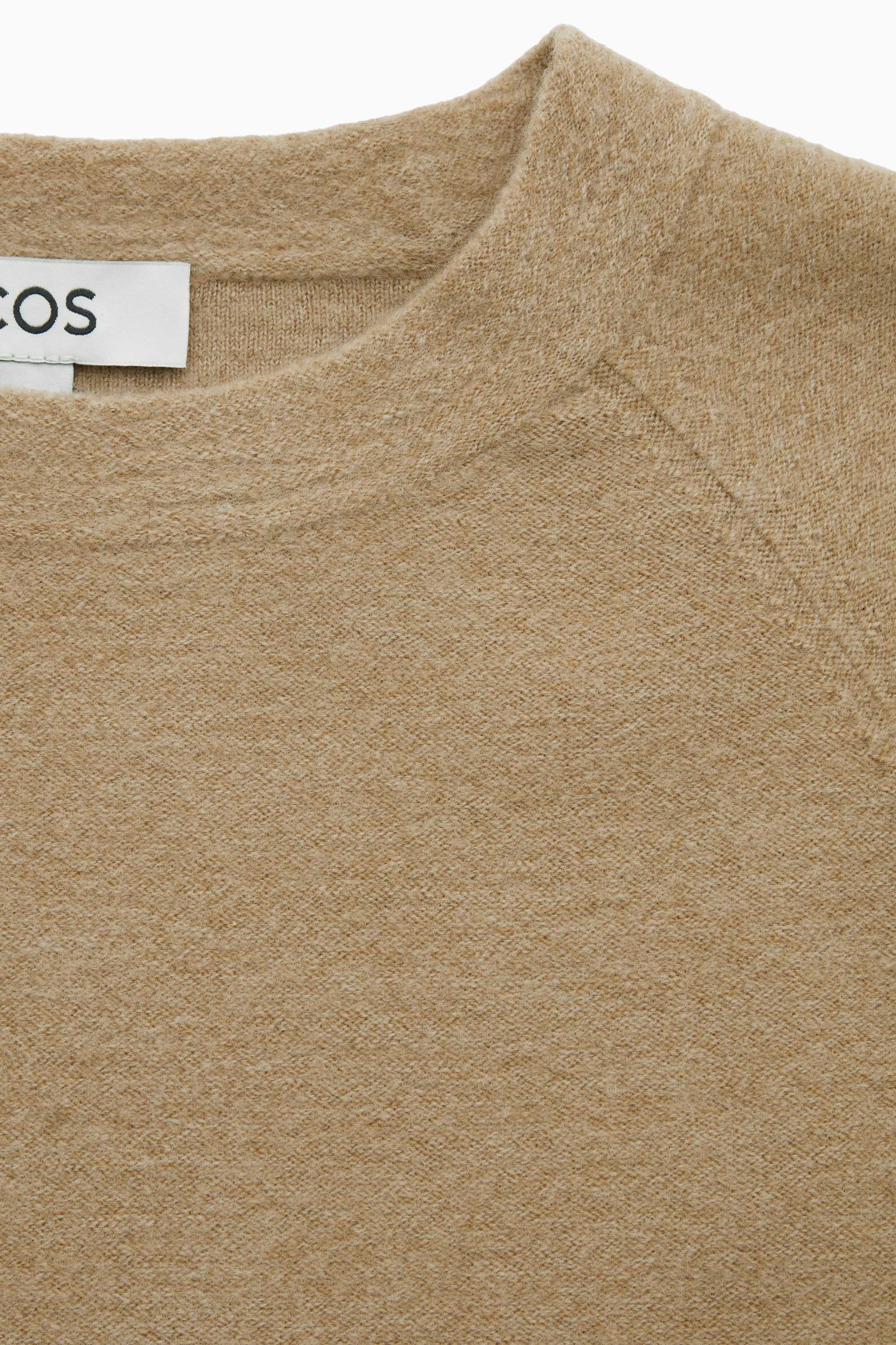 OVERSIZED-FIT WOOL T-SHIRT DRESS - DARK BEIGE