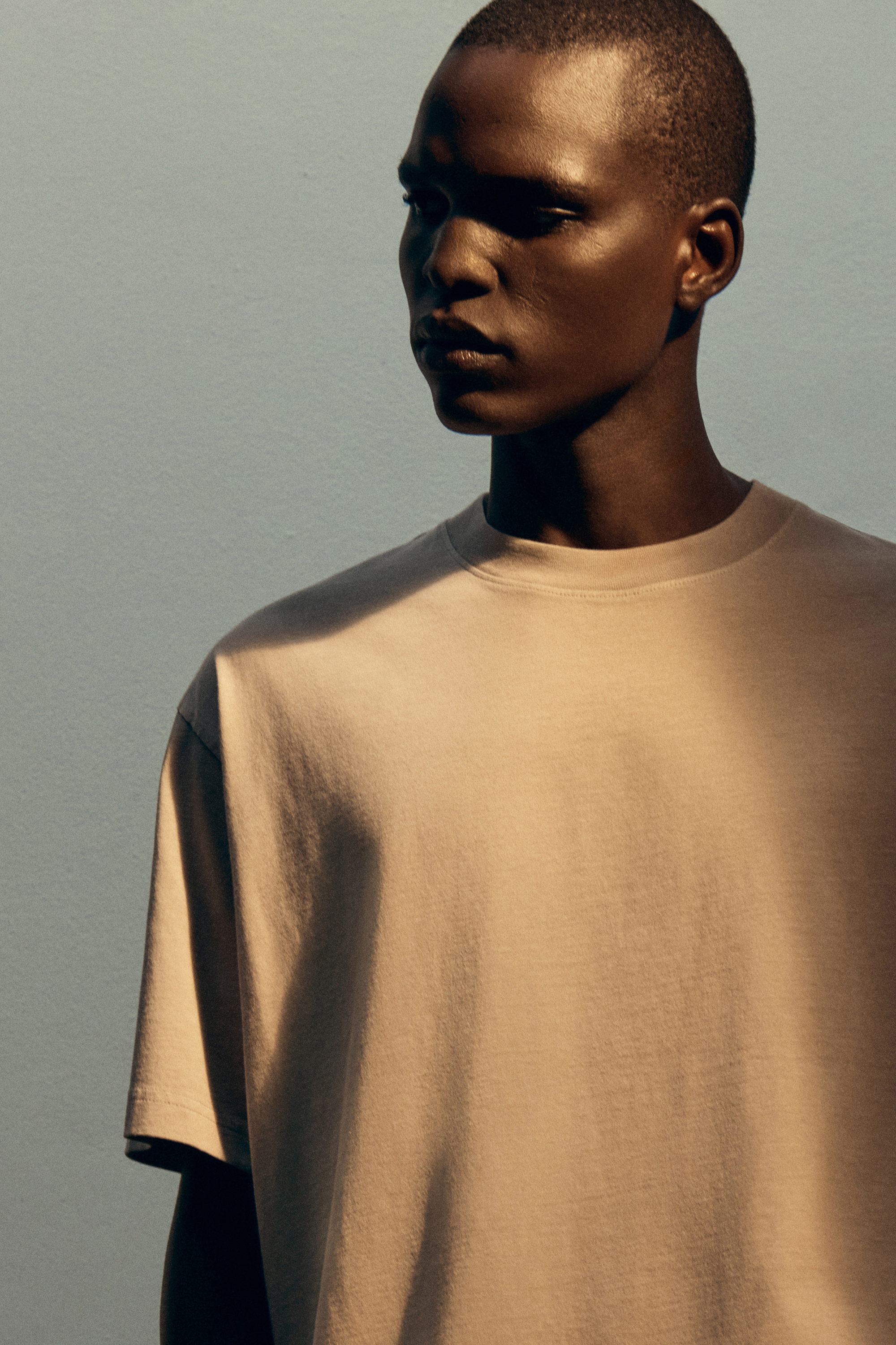 RELAXED LIGHTWEIGHT COTTON T-SHIRT - LIGHT GREY | COS