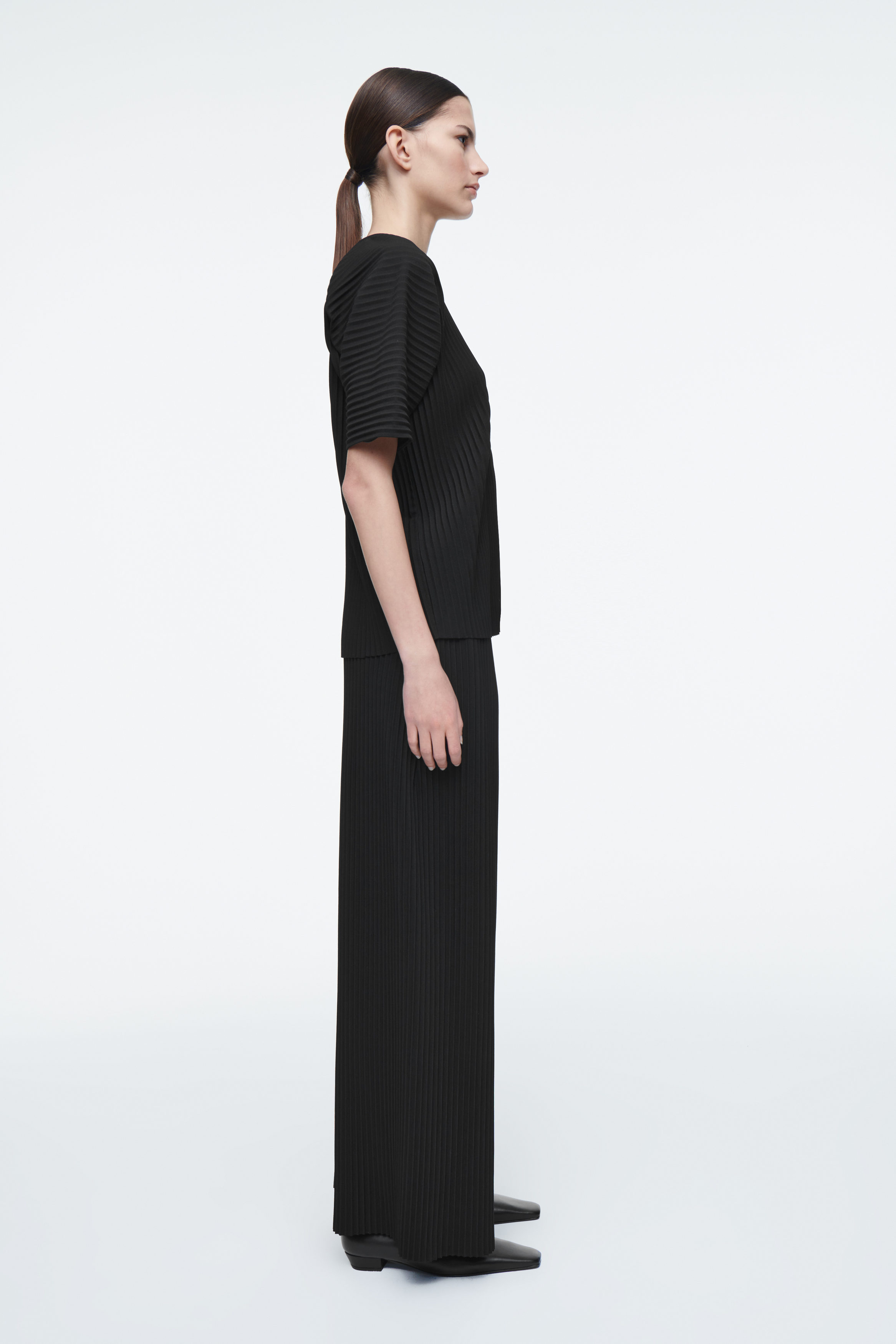 PLEATPLEASE ブラック プリーツトップス Pleats Please Issey Miyake Efficient Square トップ