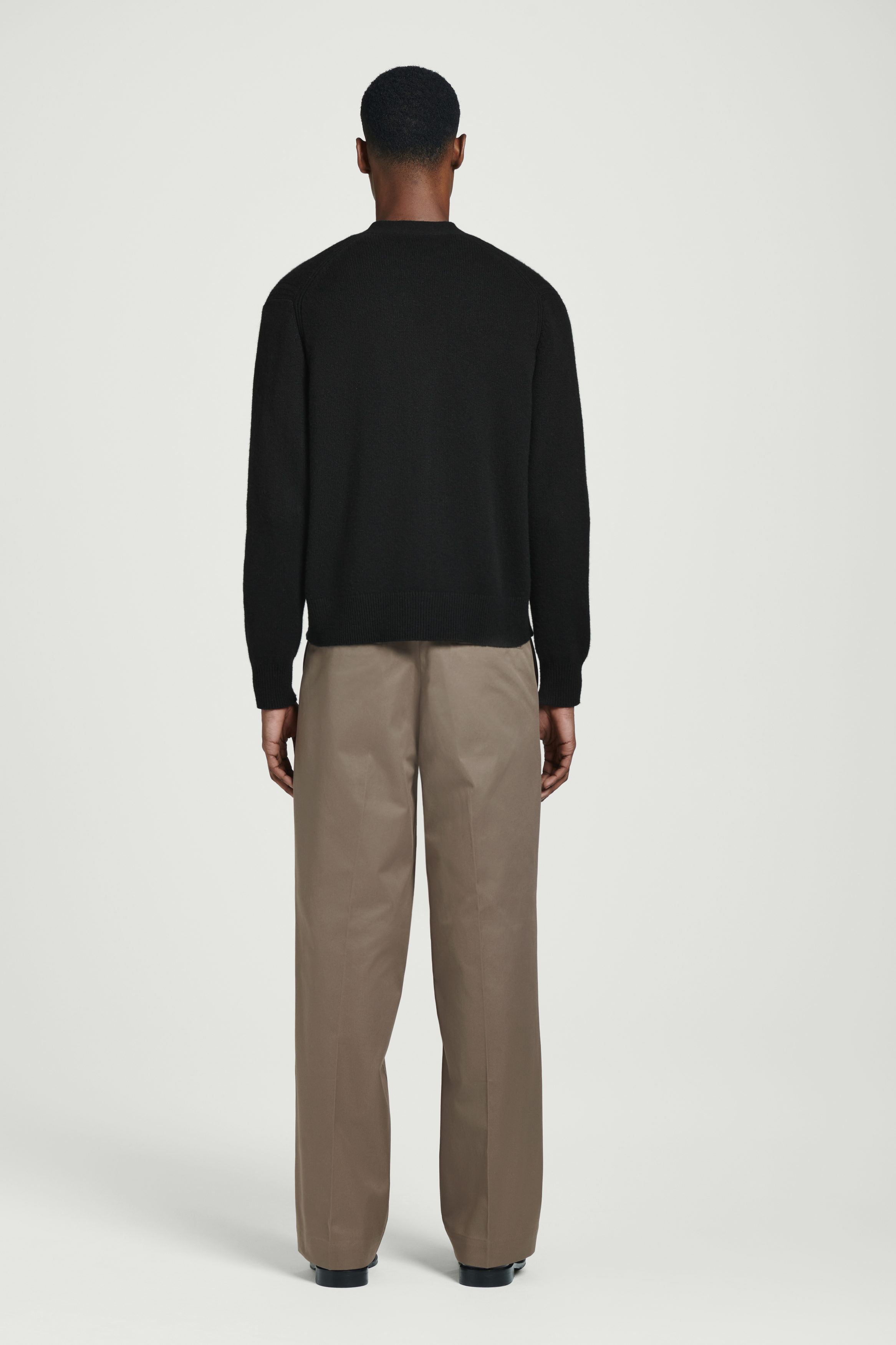 RELAXED COTTON STRAIGHT-LEG TROUSERS - MOLE | COS