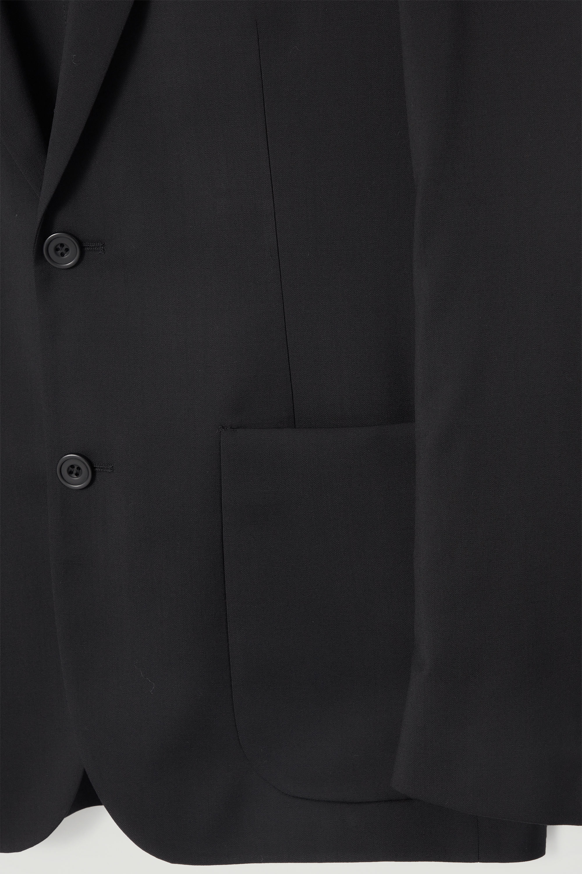 REGULAR UNSTRUCTURED WOOL BLAZER - BLACK | COS DE