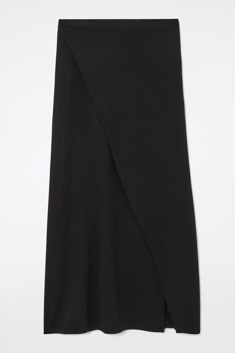 Jersey Wrap Midi Skirt