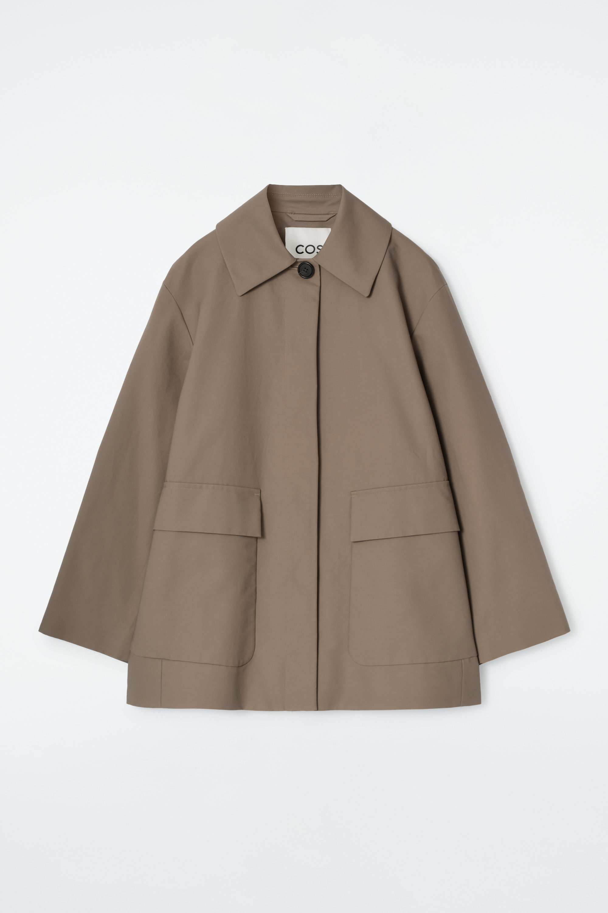 COLLARED COTTON CAR JACKET - BEIGE | COS