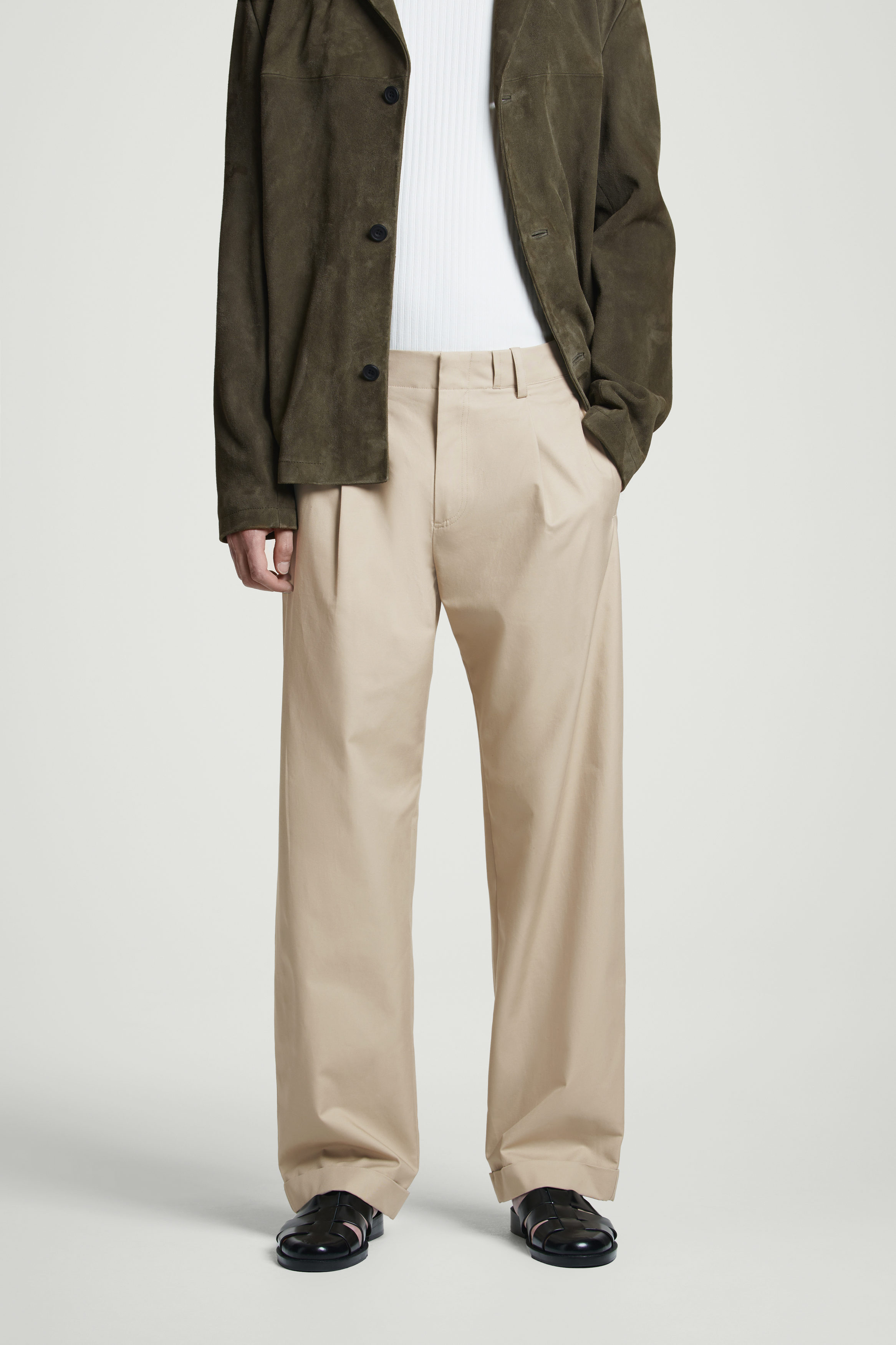 【KIXI】★(UNISEX) Cation Brush Tapered Pants New Design Collective 112968-20 Men's Size 36 NO HEM Black