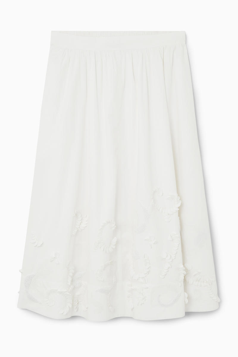 Embellished Circle-Cut Midi Skirt