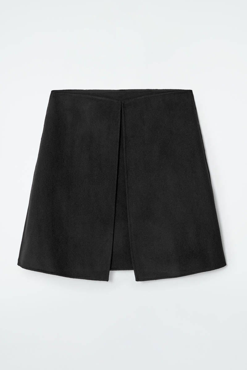 Fold-Detail Double-Faced Wool Mini Skirt