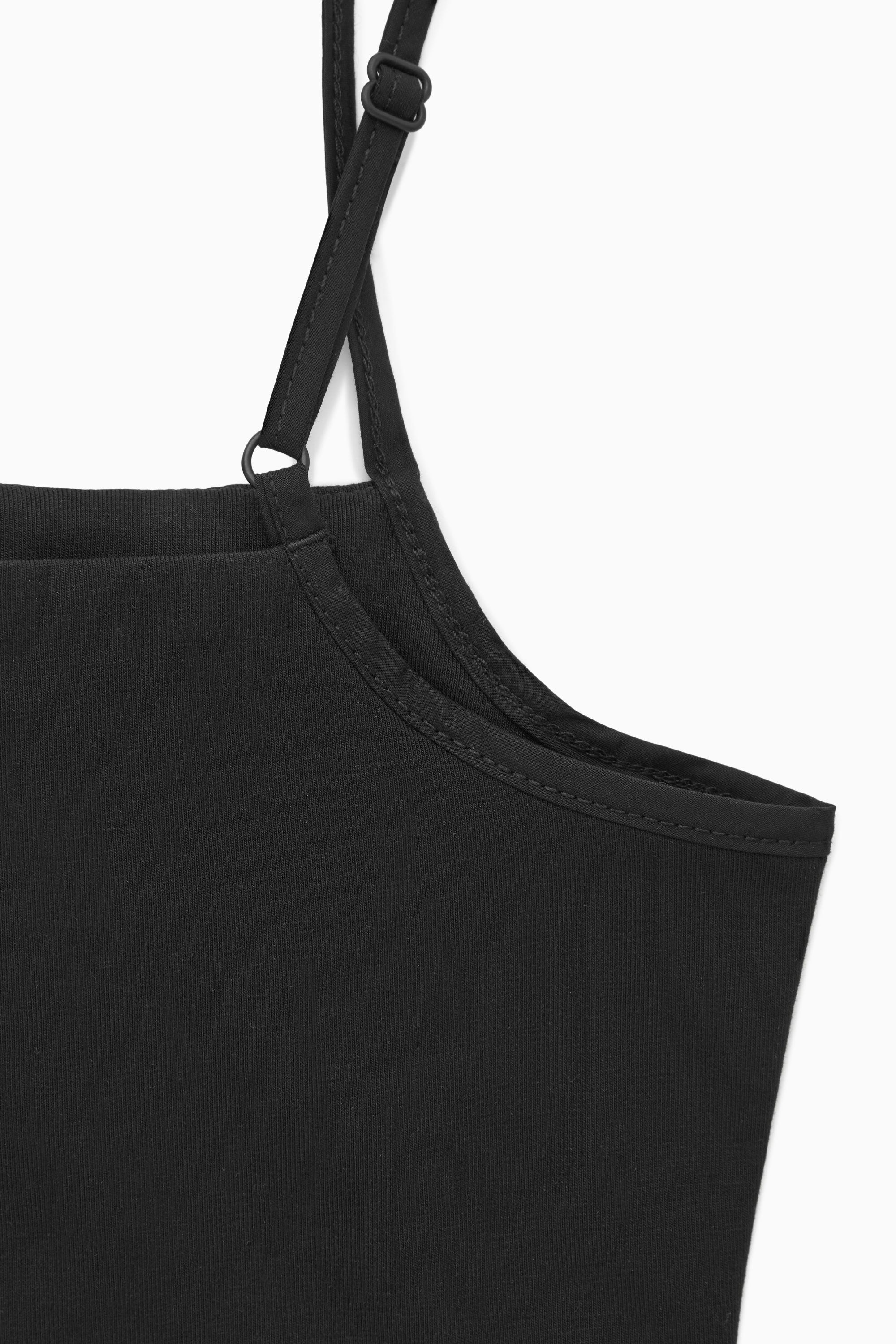 SQUARE-NECK CROP TOP - BLACK | COS