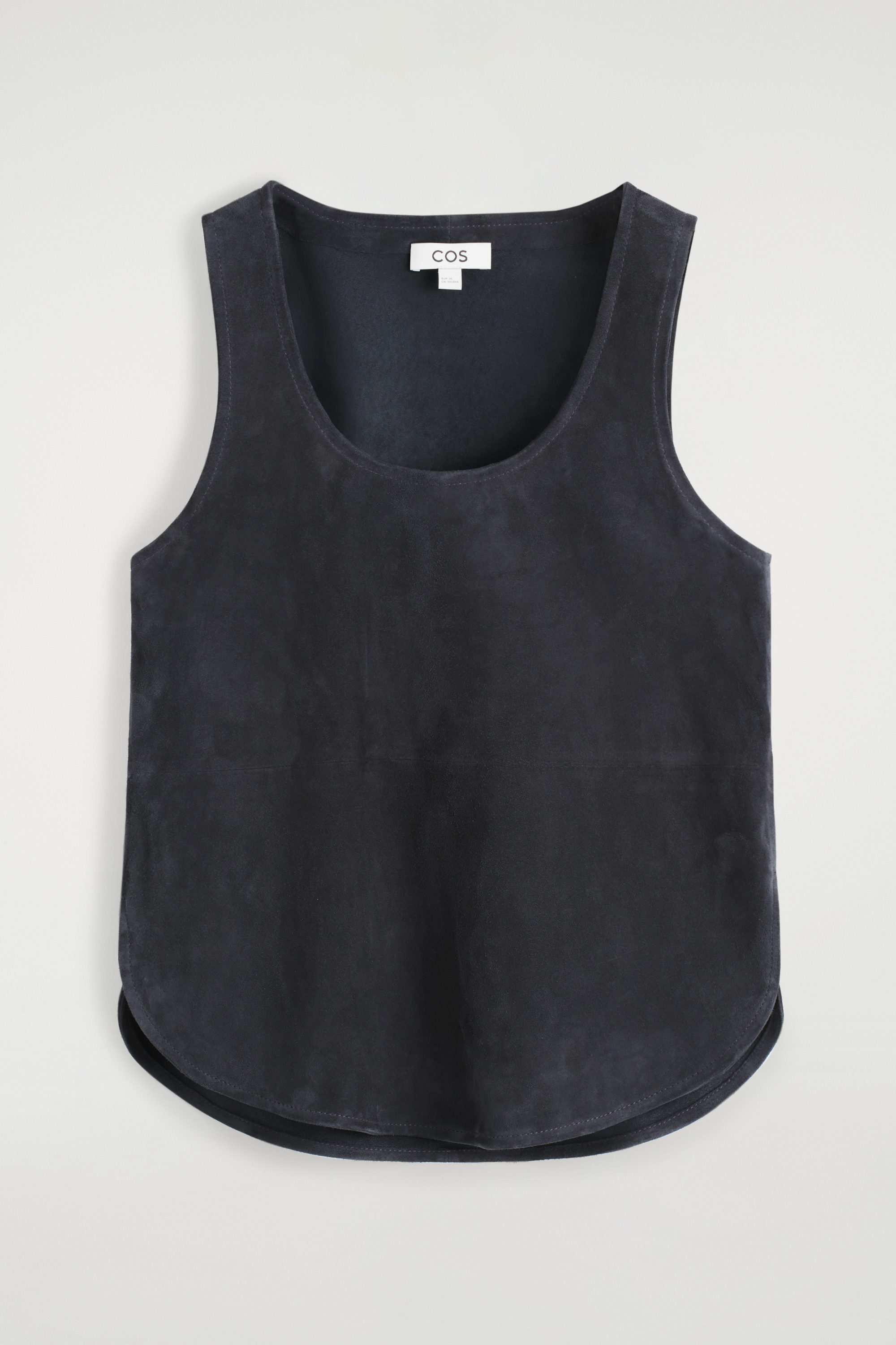 SCOOP-NECK SUEDE TANK TOP - ANTHRACITE | COS
