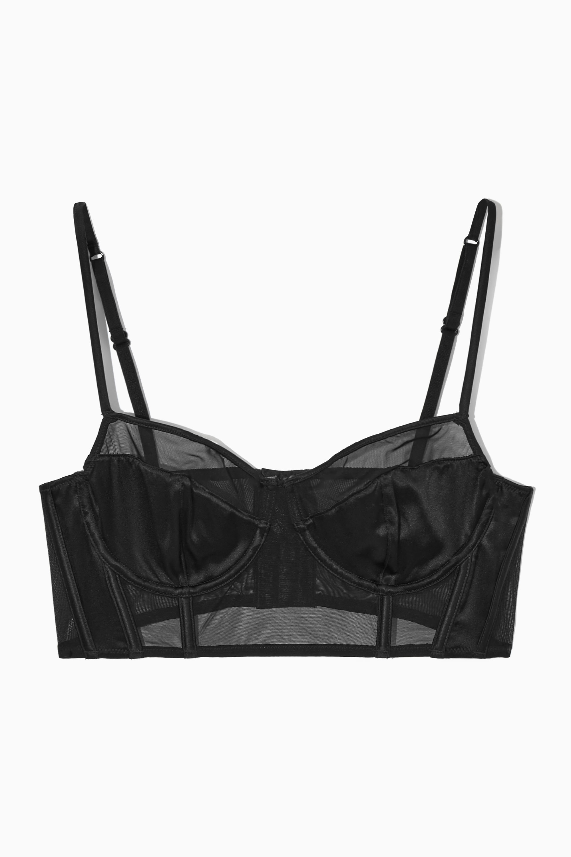 Bibiy /BEVERLY BUSTIER 黒 Black chiffon mesh corset flower drape mini dress - HEIRESS