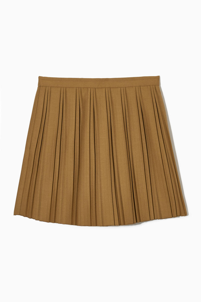 Pleated Wool-Blend Mini Skirt