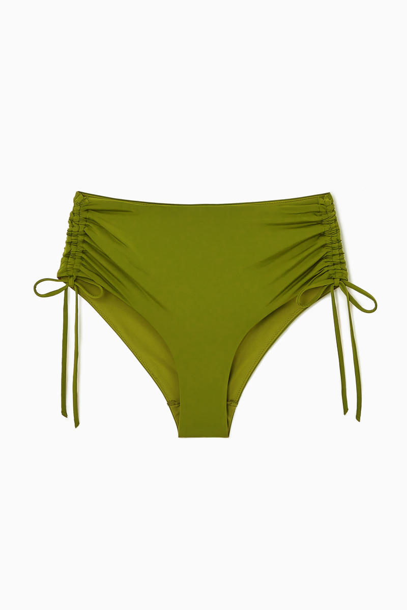 Ruched High-Waisted Bikini Briefs