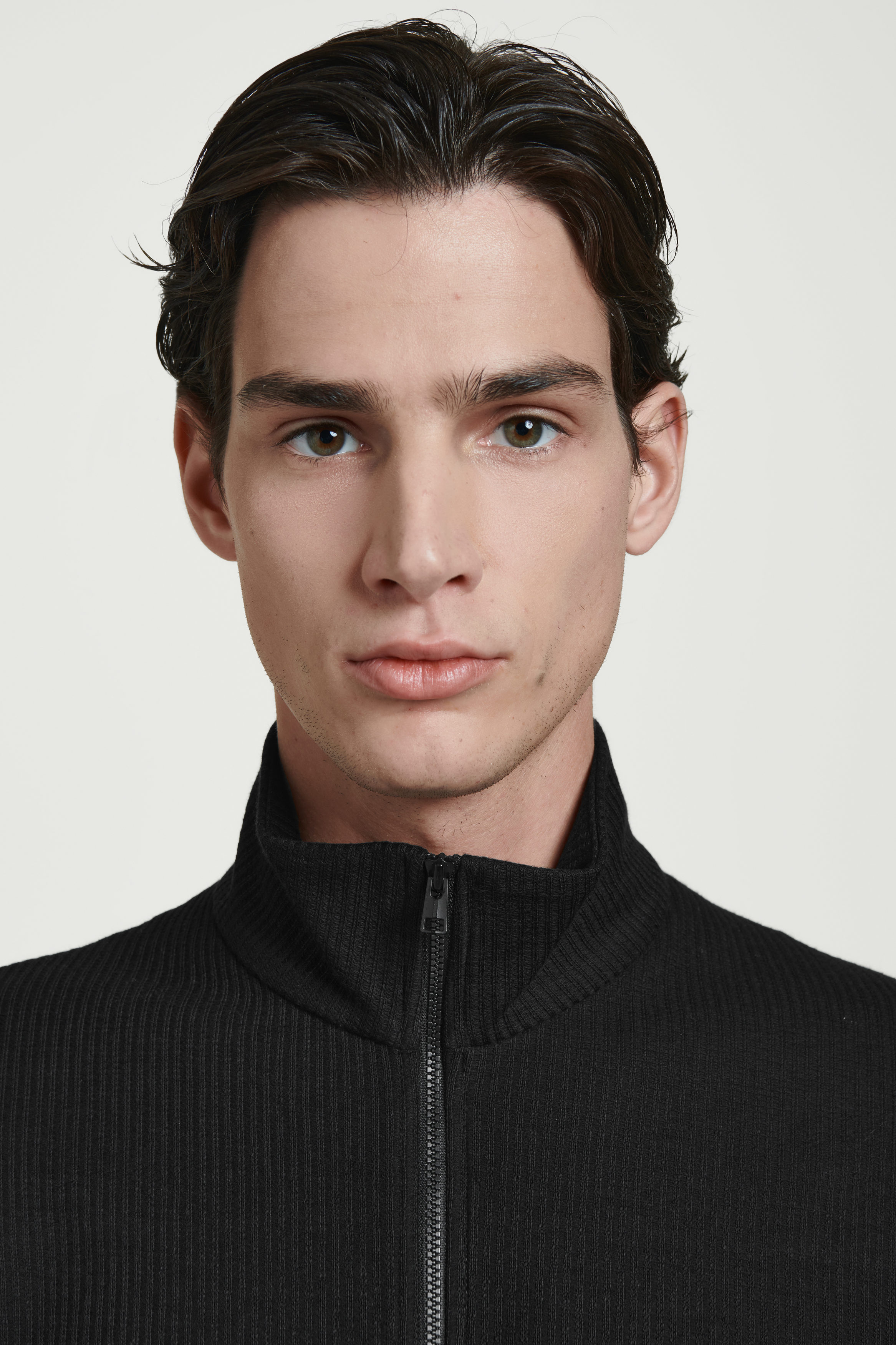 RIBBED JERSEY TRACK JACKET - BLACK RIBBED JERSEY TRACK JACKET - BLACK