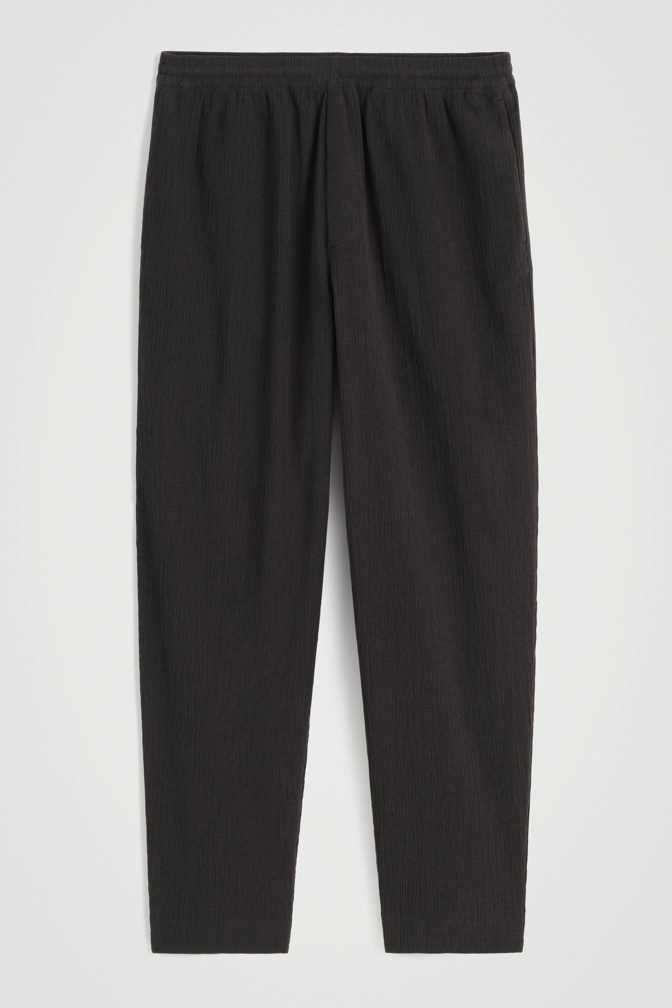 ★codegraphy★ Deep tuck cotton banding pants dark beige CBC CRINKLED-COTTON PANTS - DARK BROWN | COS