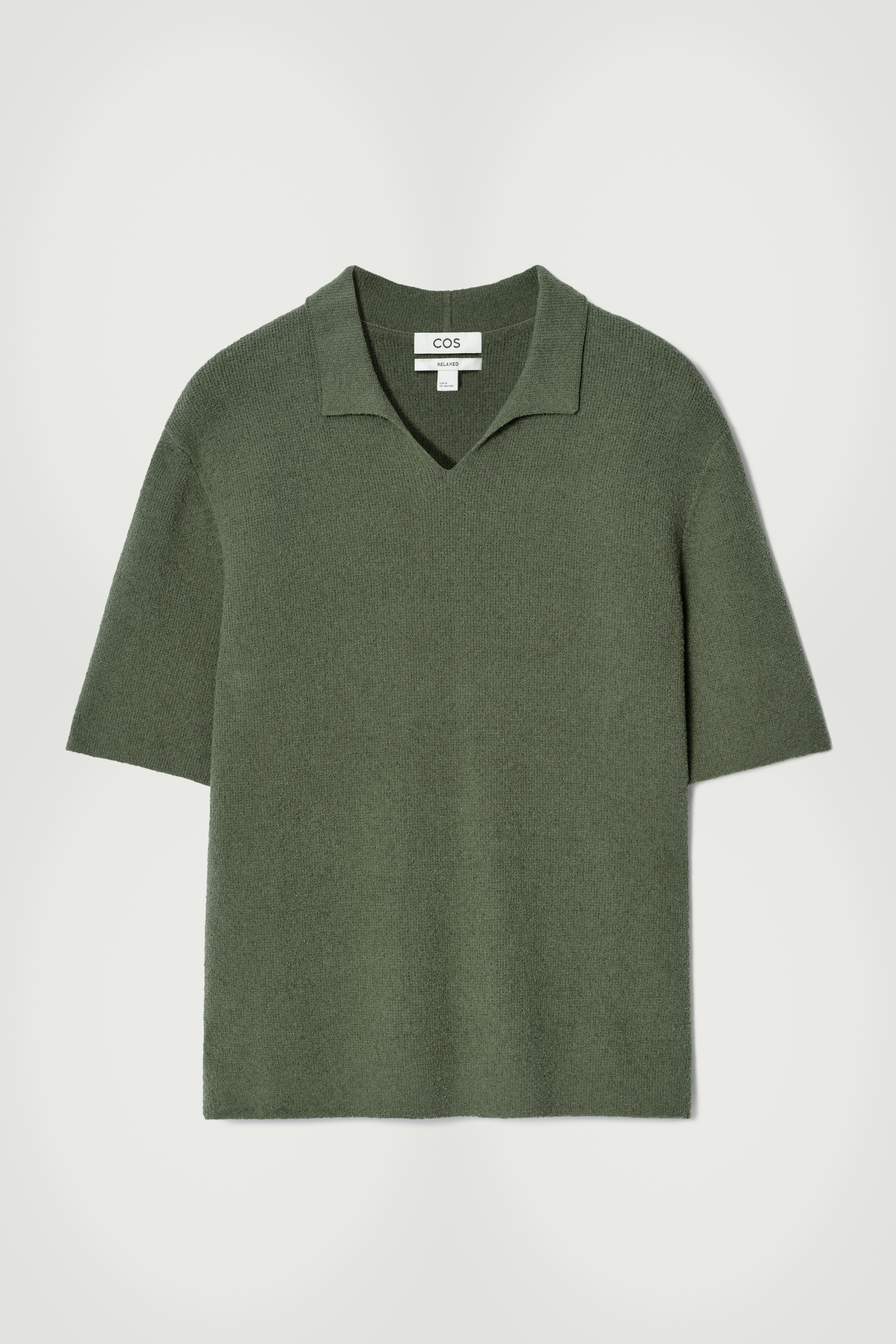【COOR】 25SS Open collar light cotton polo knit / 追跡付 PINK/SMOKE OPEN COLLAR TEXTURED STRIPE SILK TENCEL KNIT POLO