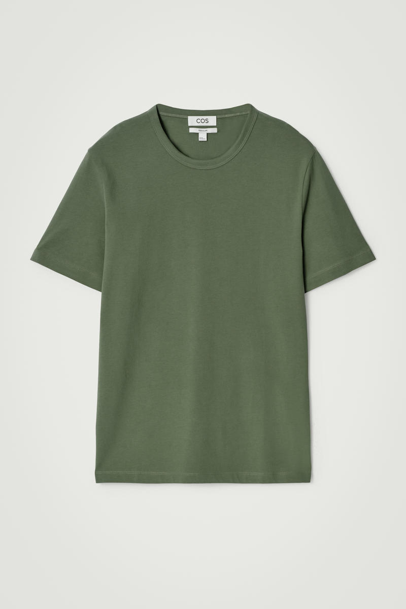 Regular Brushed-Cotton T-Shirt in Green