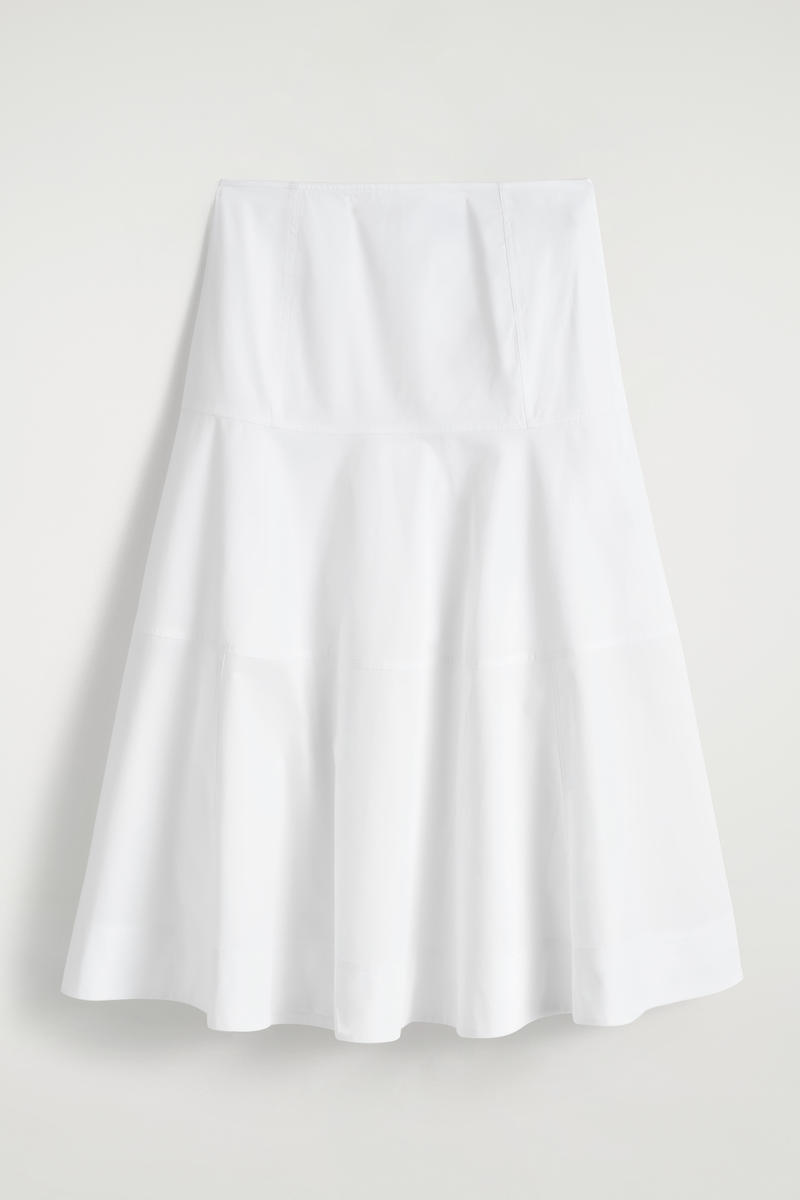 Panelled Cotton Midi Skirt