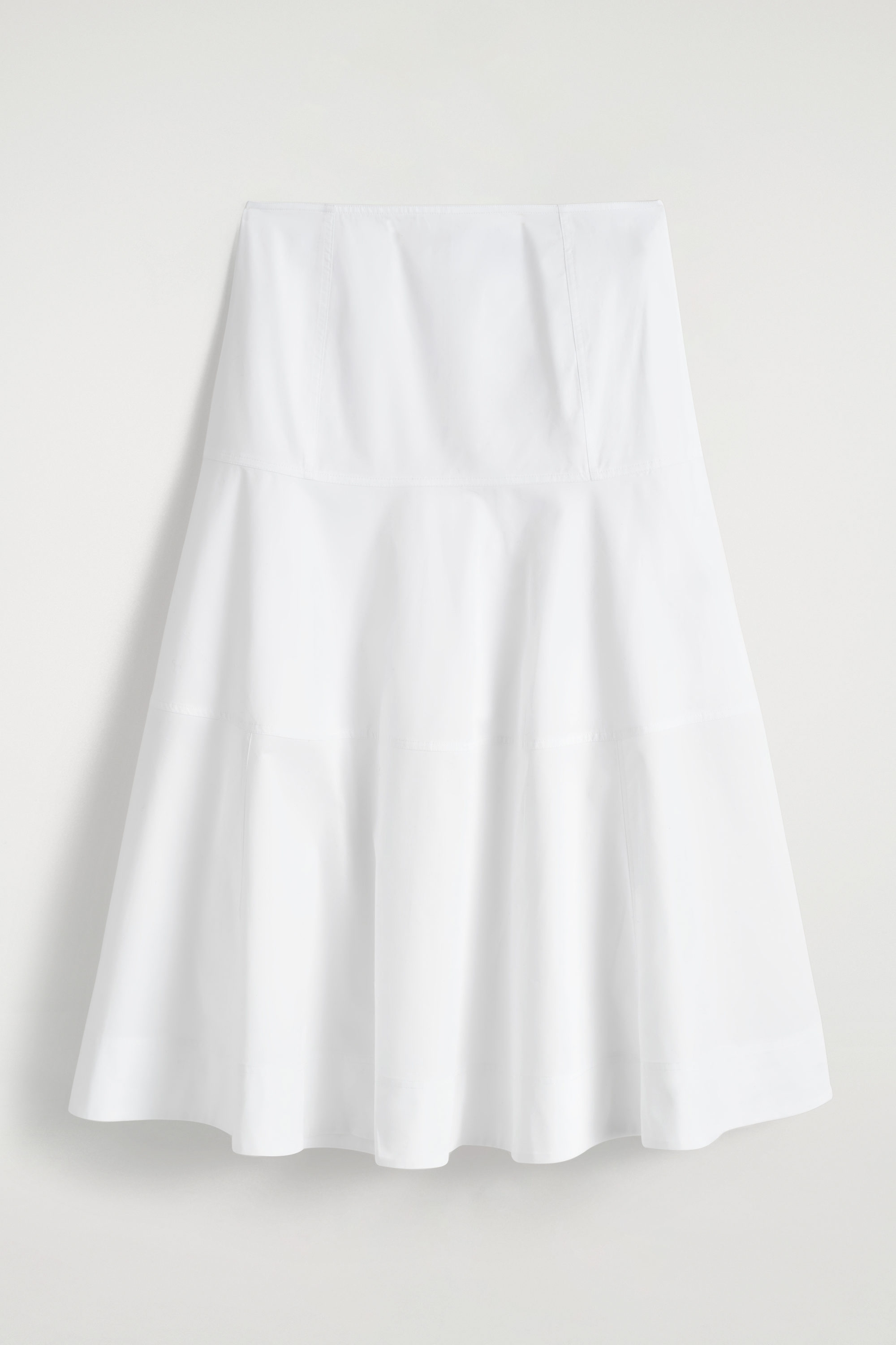 PANELLED COTTON MIDI SKIRT - WHITE | COS