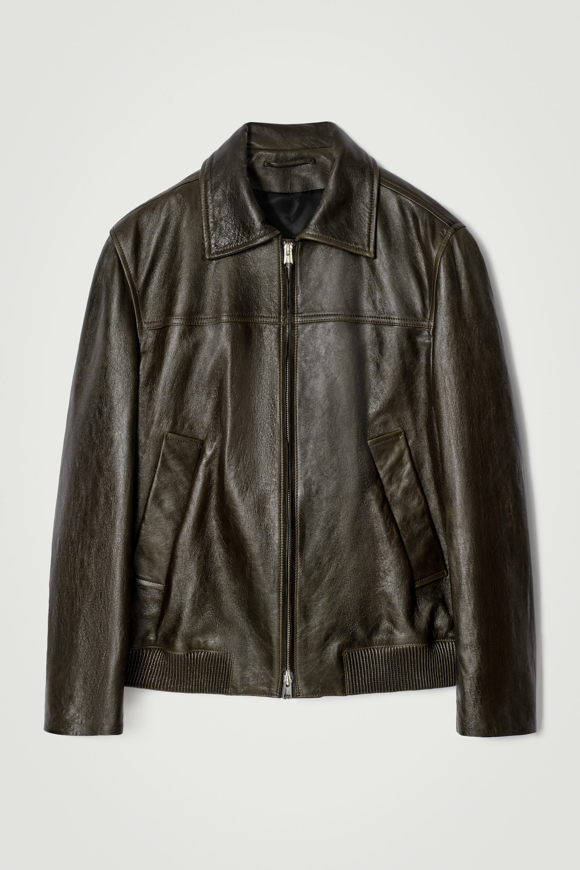 COS コス フレンチ ワークジャケット レザーカラー ブラック 黒 S LEATHER-COLLAR FIELD JACKET レザーカラーフィールドジャケット