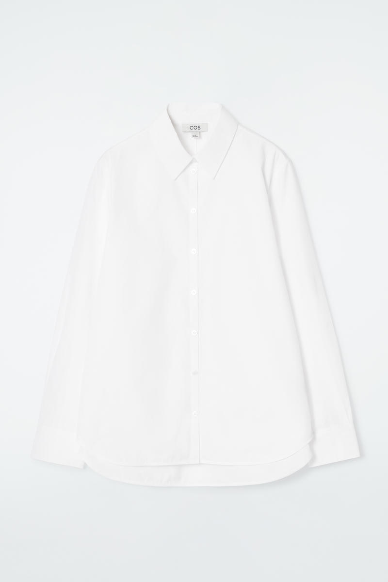 Curved-Hem Cotton Shirt