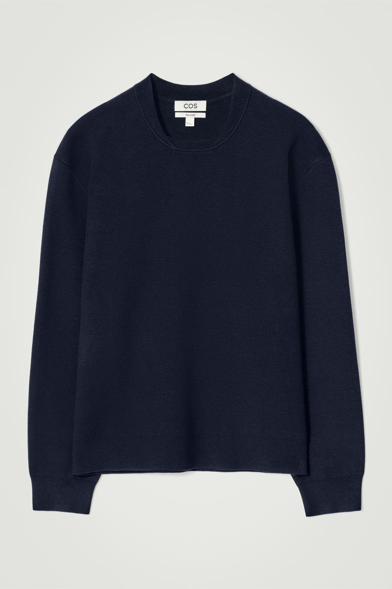 Double-Faced Bomber-Neck Knitted Jumper