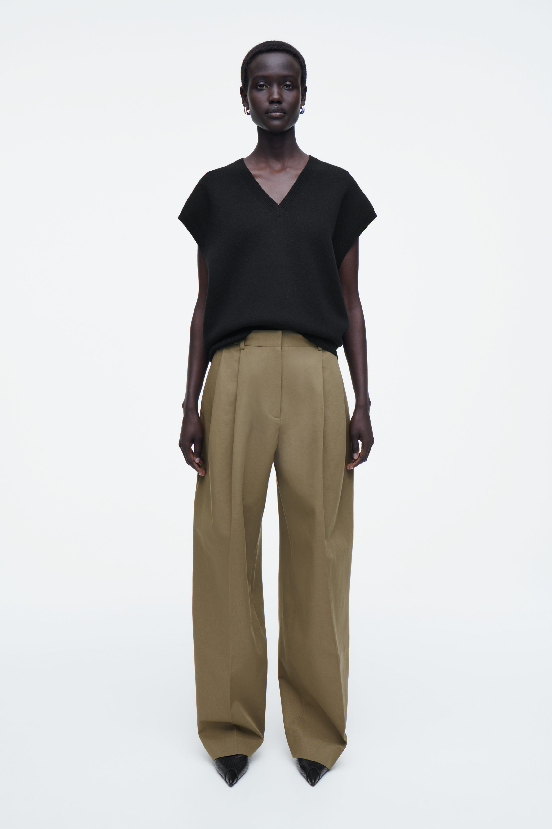 【Anyone more】Rixer Khaki Bijo Long Wide Pants EsEico Womens Solid Wide Leg Khaki Pants Zipper Loose Long