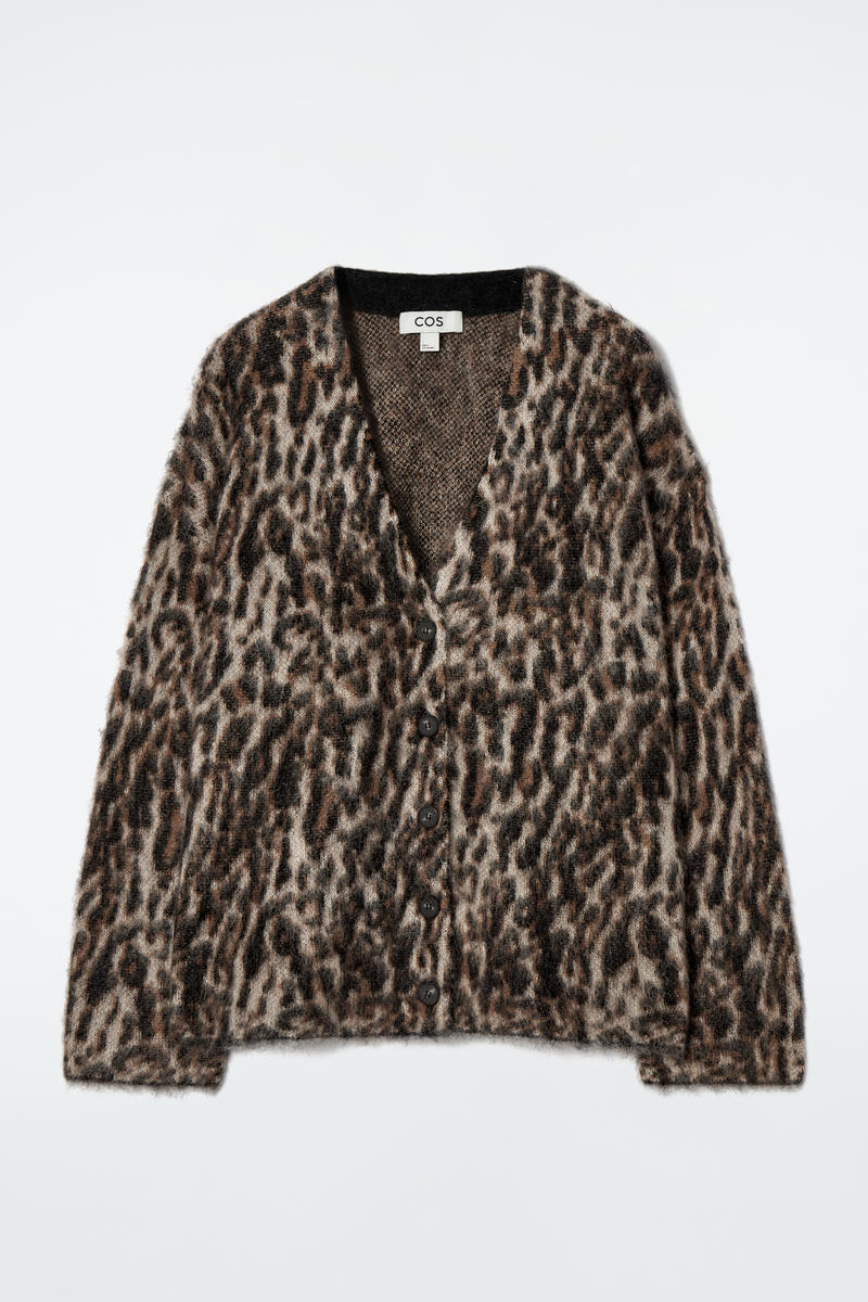Leopard-Jacquard Mohair-Blend Cardigan