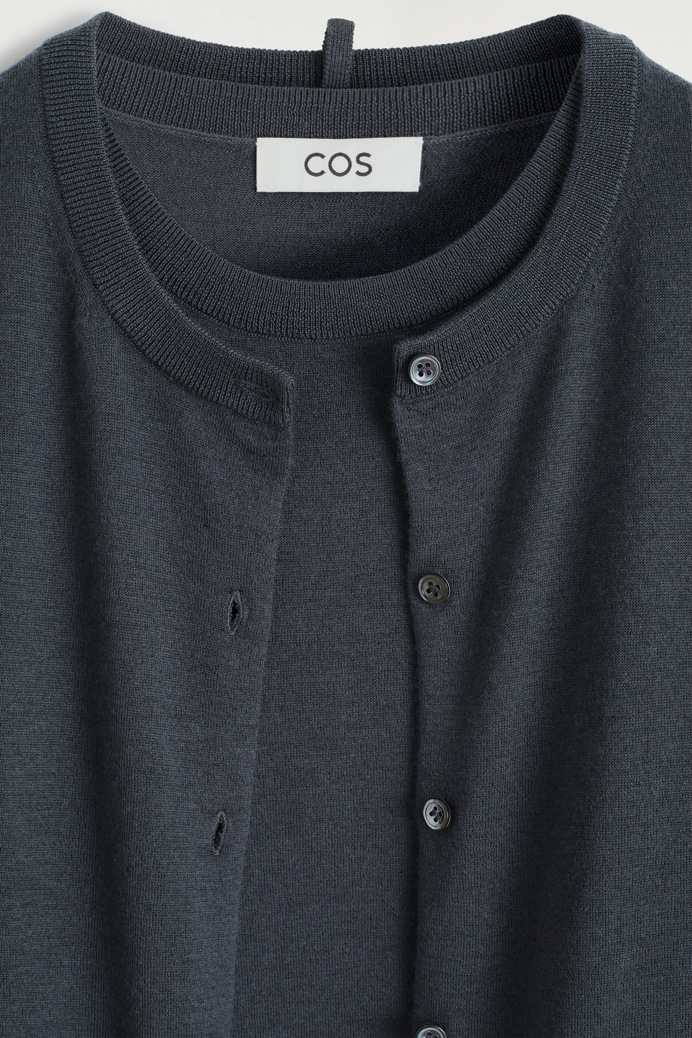 LAYERED FINE CASHMERE CARDIGAN - ANTHRACITE | COS