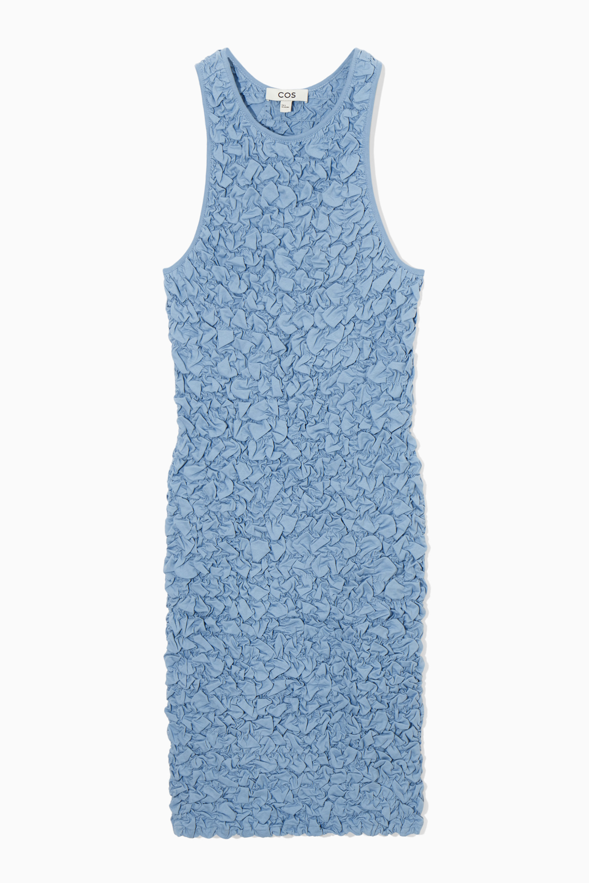 SMOCKED TANK DRESS LIGHT BLUE