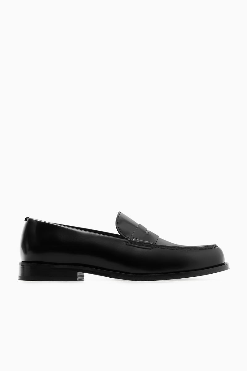 Cos Penny Loafers Aus Leder In Schwarz