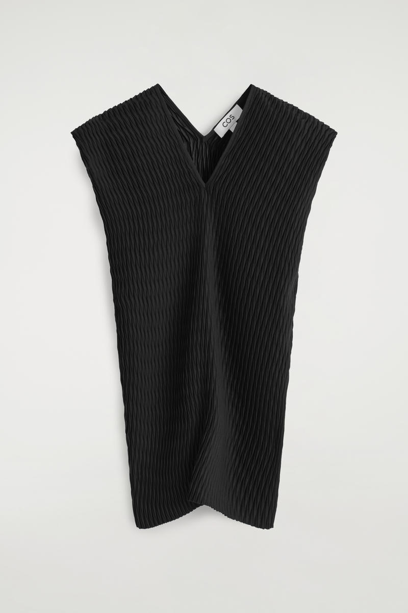 Pleated V-Neck Top