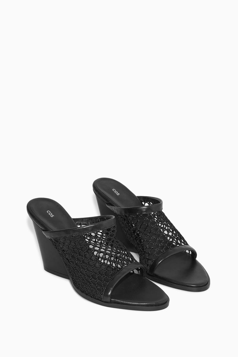 Mesh Wedge Sandals